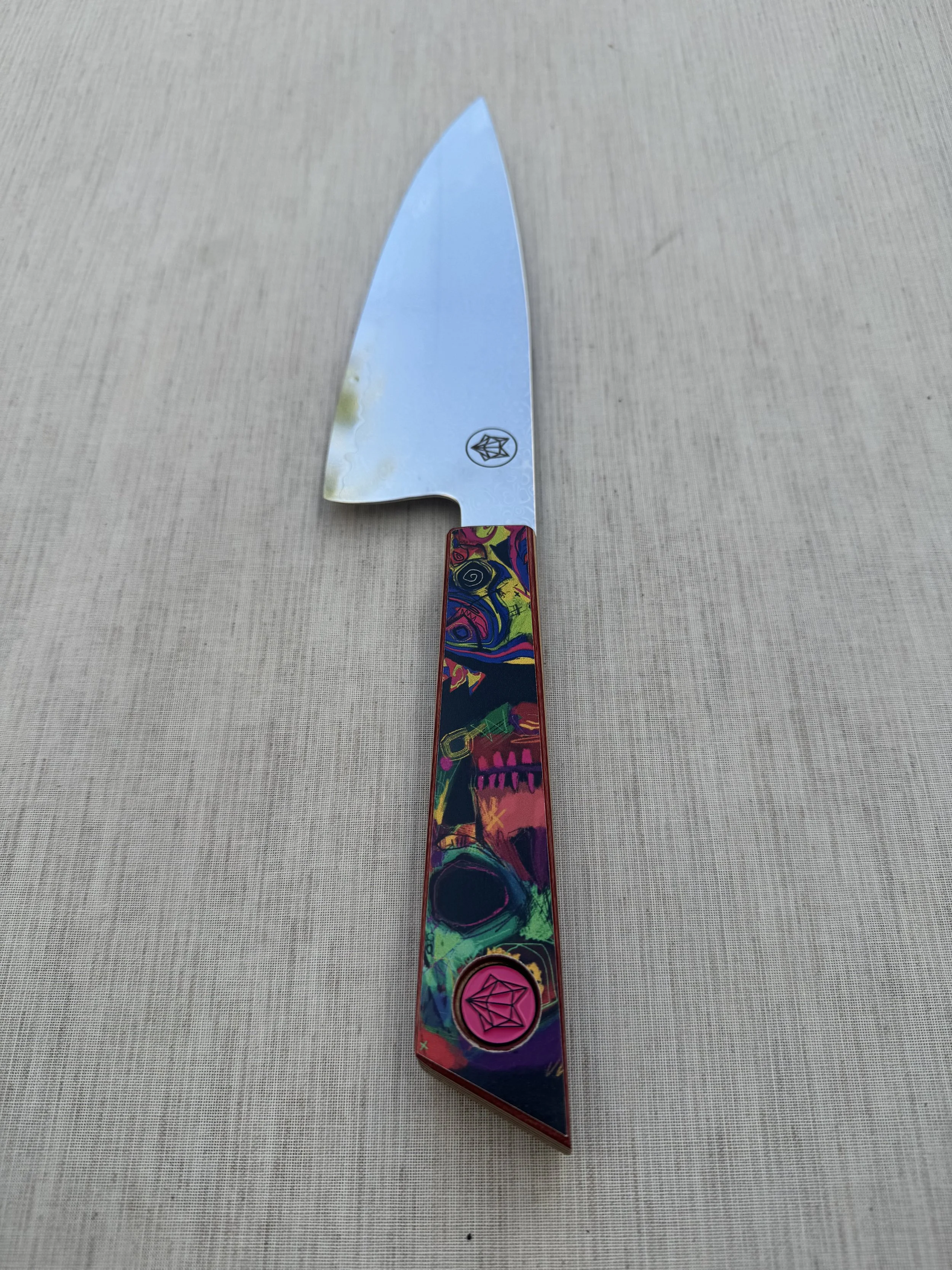 Foxyroks x Art Of Ian Jones Punk Skull Gyuto 8"
