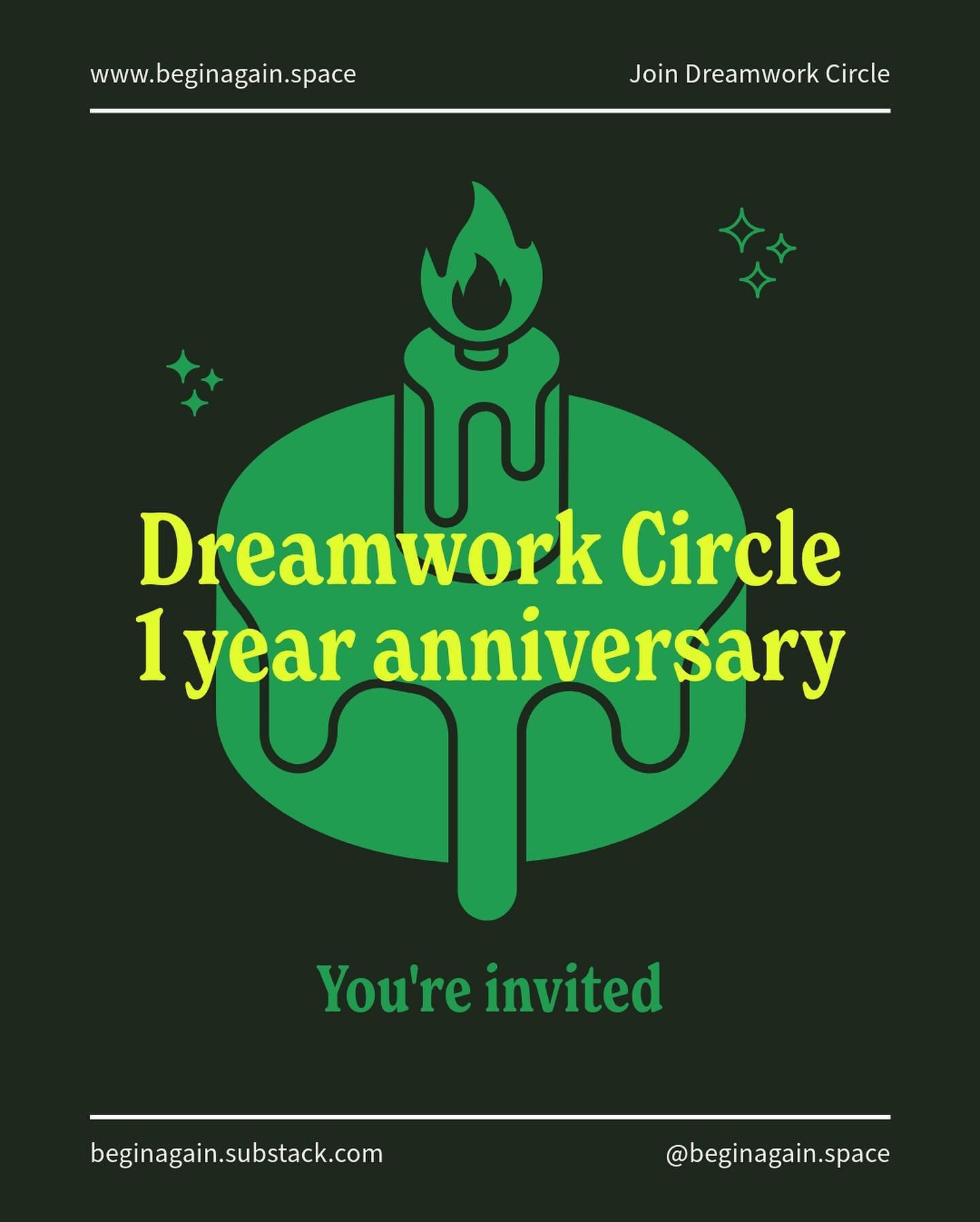 🎂 Dreamwork Circle is turning 🌟one🌟 this Saturday and I&rsquo;ve prepared some special surprised to open this community&rsquo;s wisdom to as many of you as possible.

1️⃣ Dream incubation weekend workshop: open to all and free for DC members.

A o