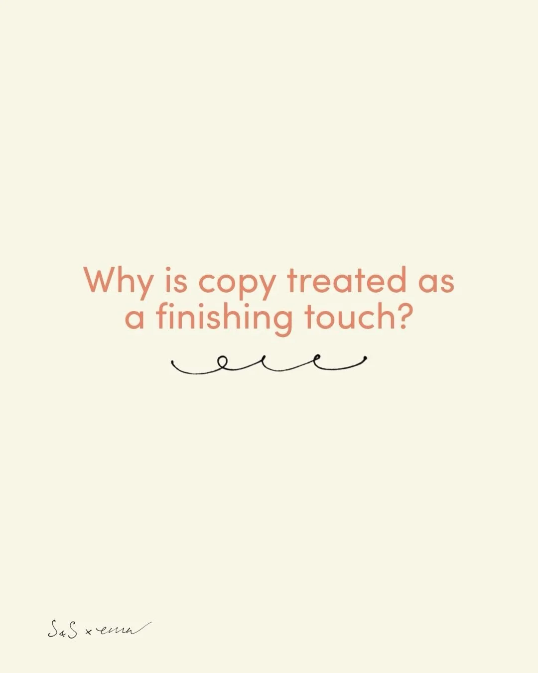 Be honest: was the copy for your business written before or after your visual design? 🫣

Too often, brands spend thousands on flawless logos, bespoke fonts and gorgeous website layouts, while treating the actual words as a last-minute filler. 

But 