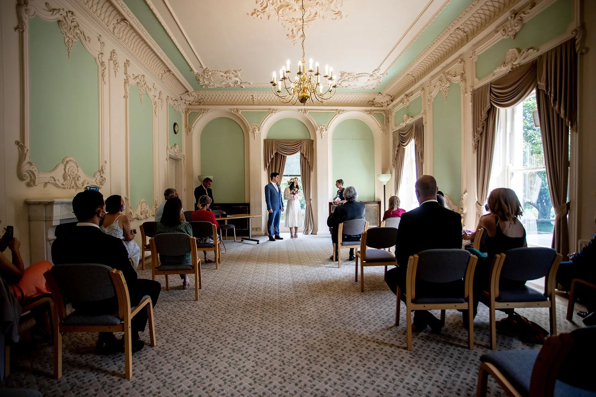 bride and groom getting married at totnes town hall
