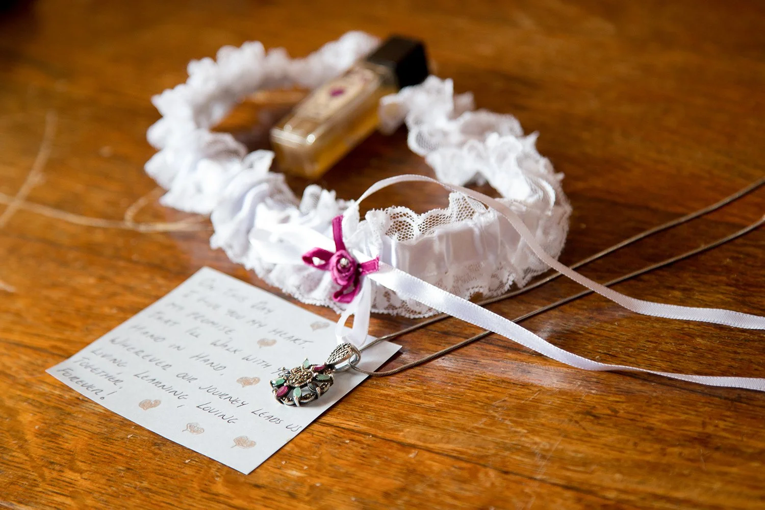 detail of bride's garter