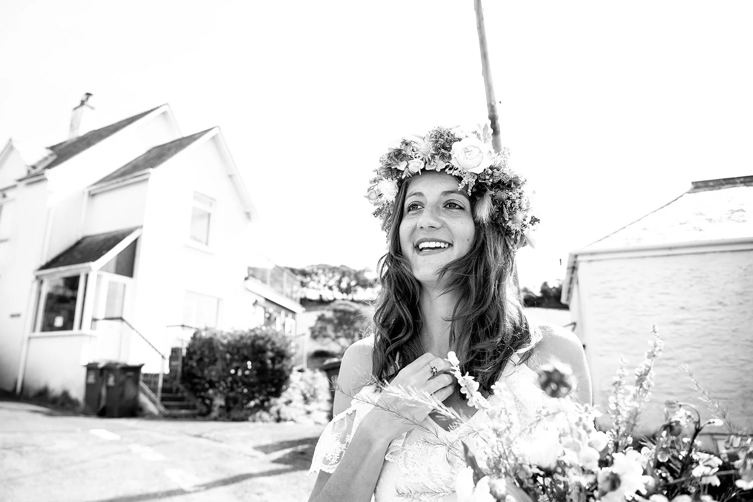 beautiful bride smiling in anticipation of wedding