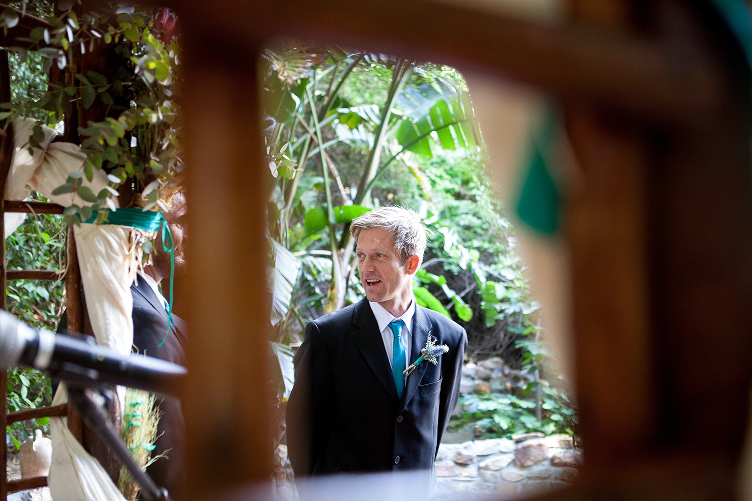 portrait of groom during wedding ceremony