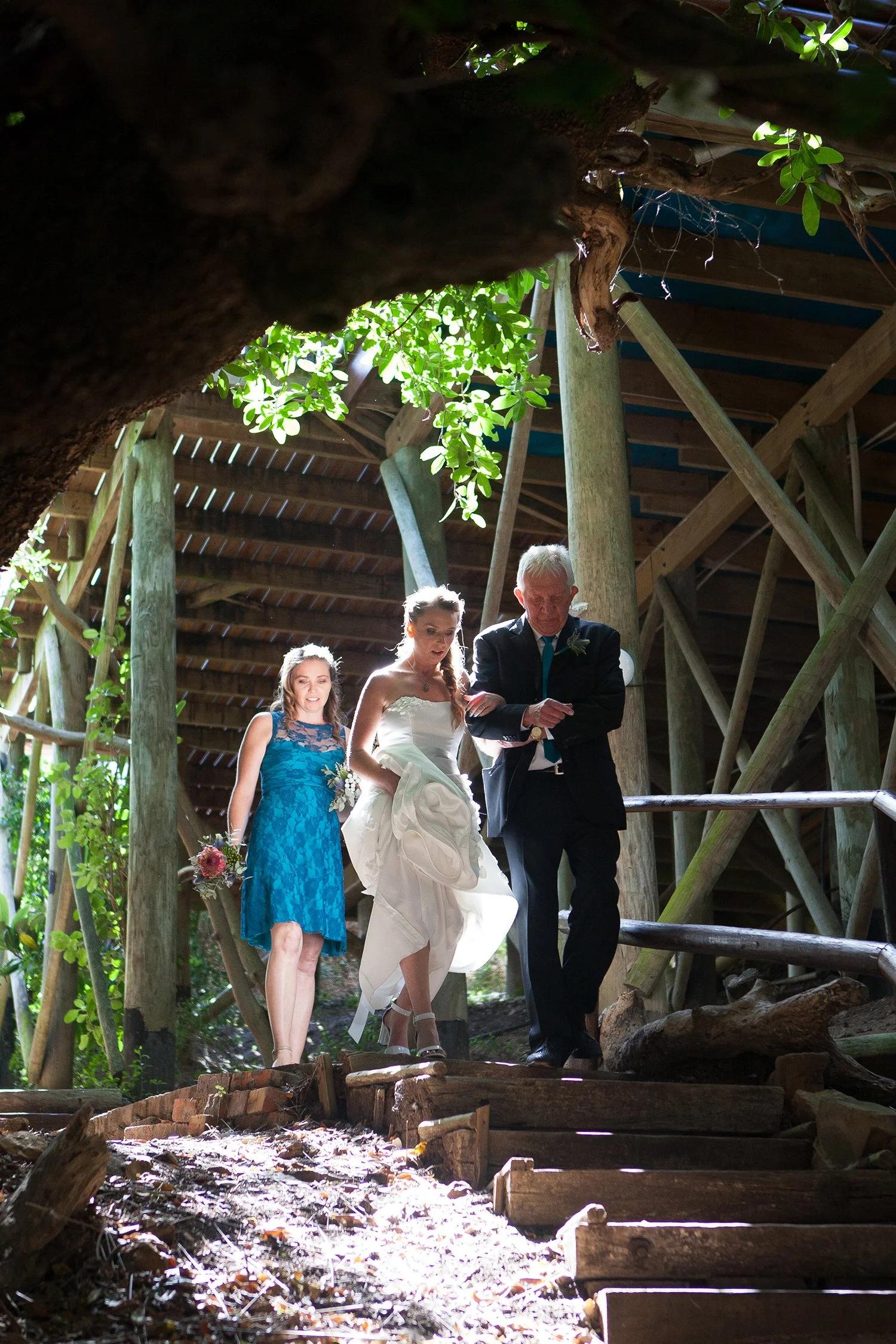 bride walking with her dad
