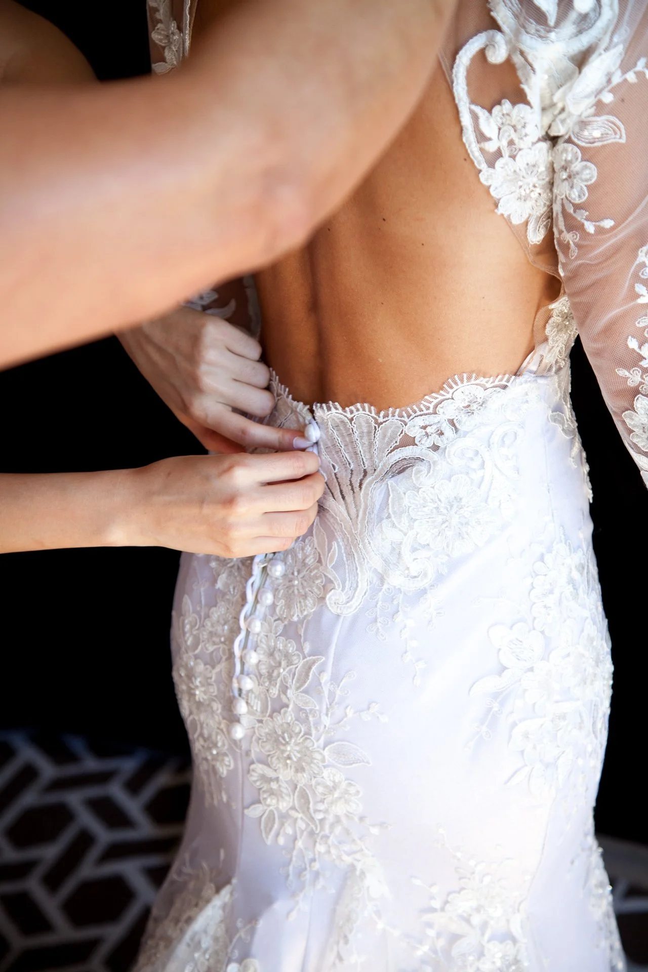 detail of wedding dress
