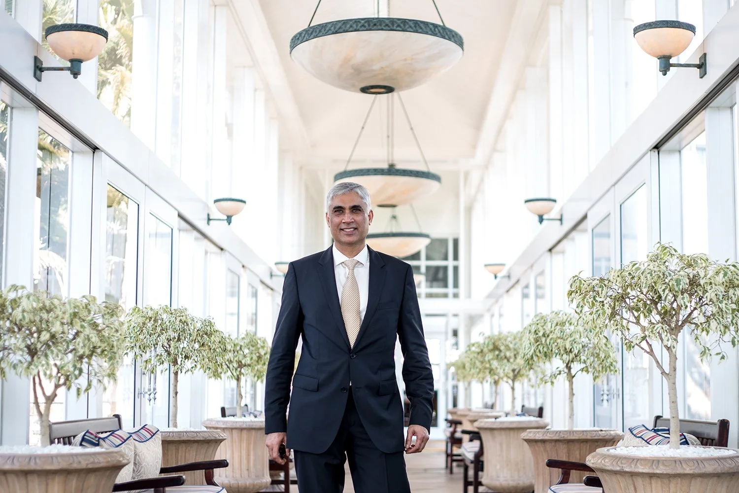 Hindu groom waiting in hotel for hindu bride