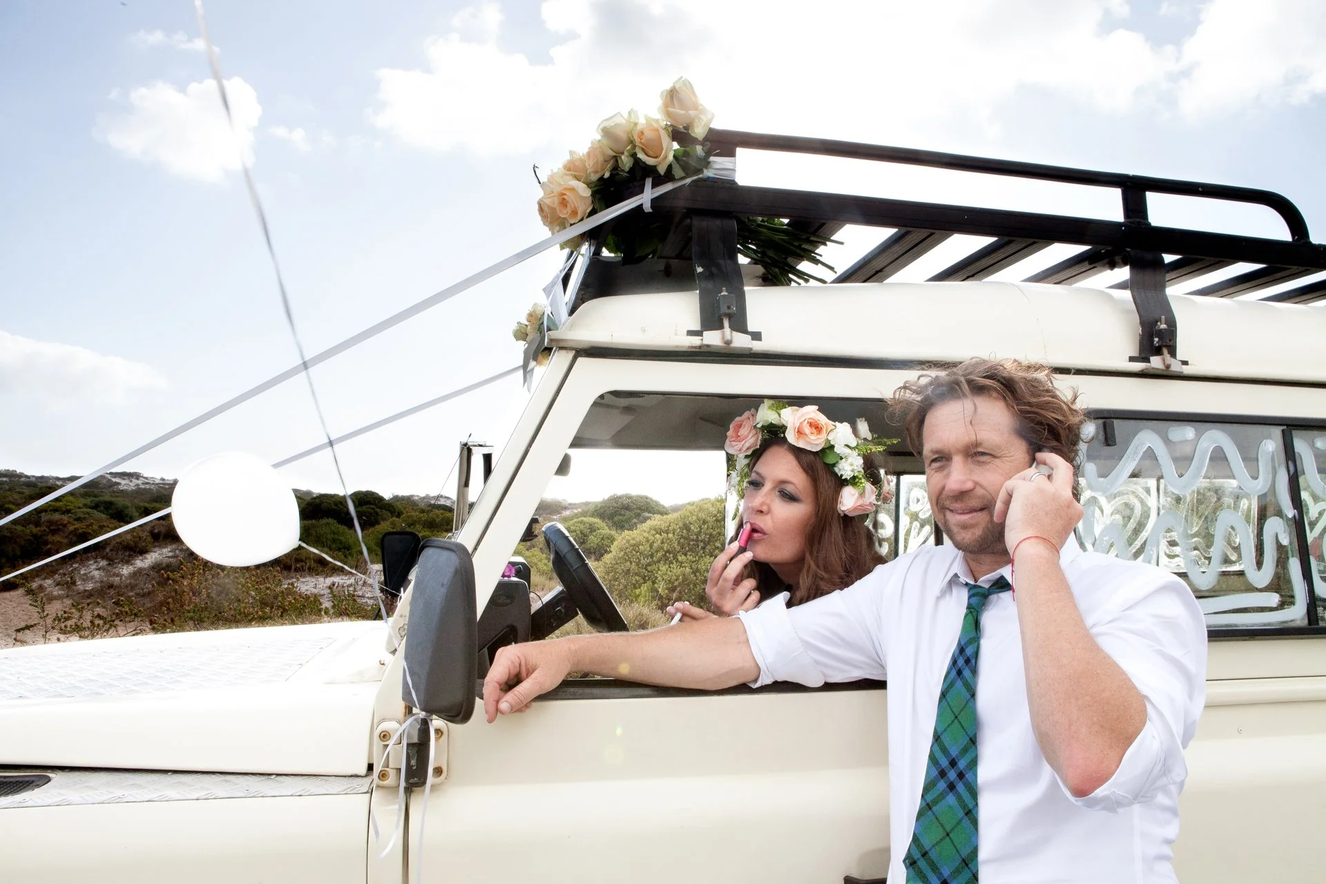 bride and groom on in moment