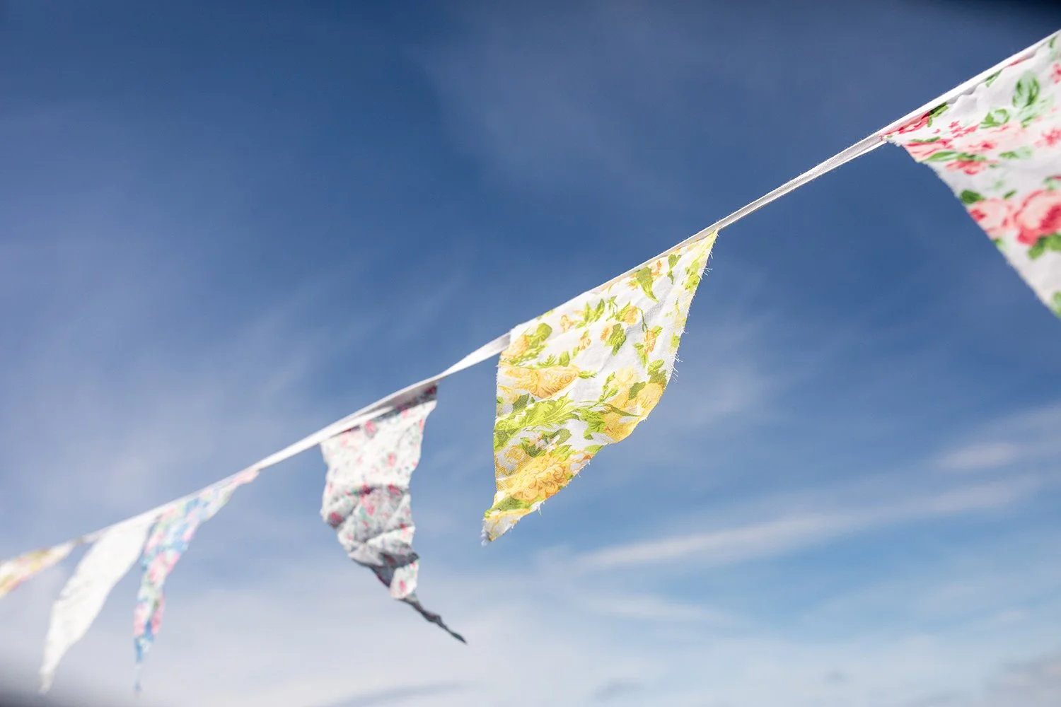 wedding bunting with skye in background