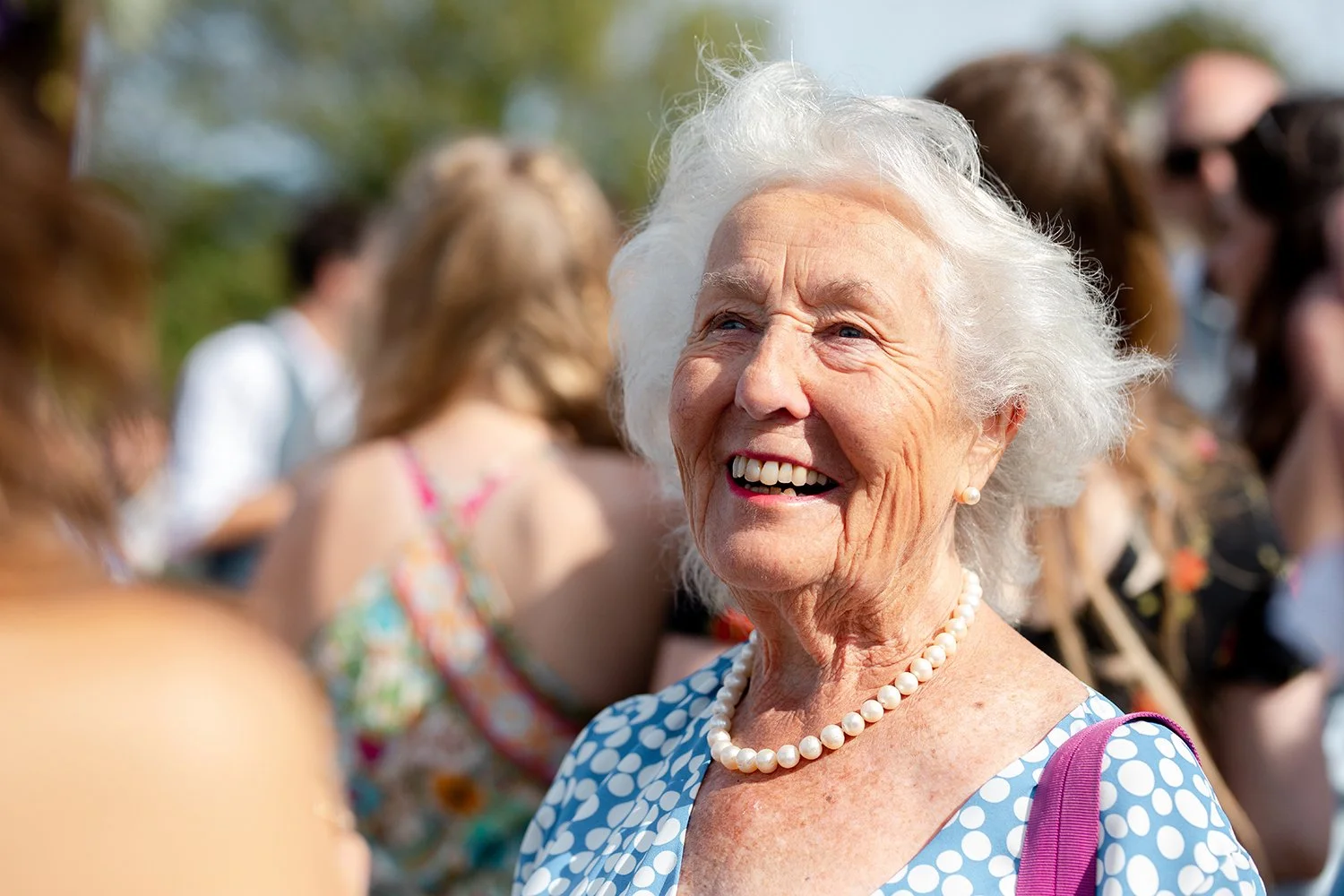 smiling granny at wedding in devon smiling