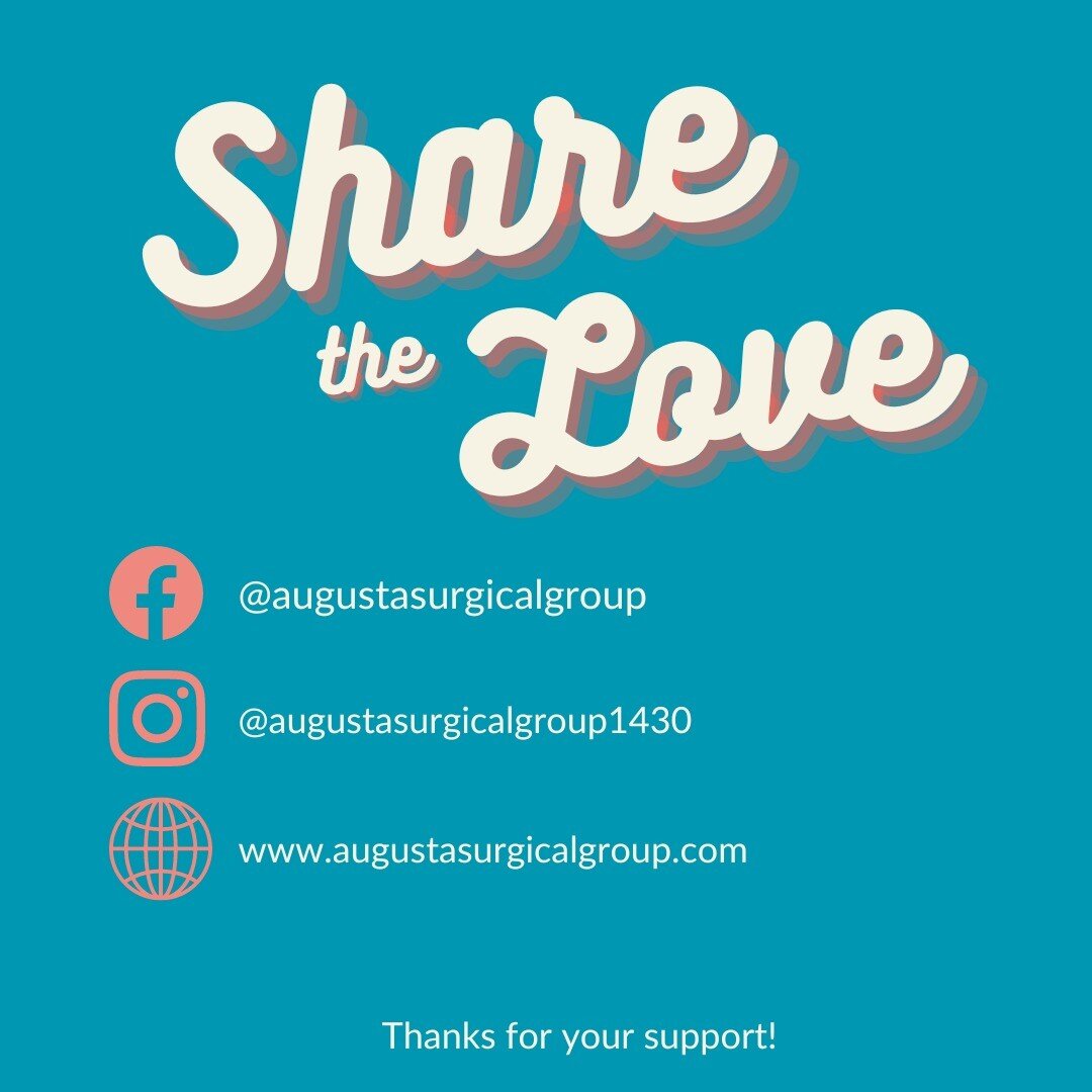 Connect with us on our facebook, instagram and website to stay up to date on all of the things going on here at Augusta Surgical Group!!