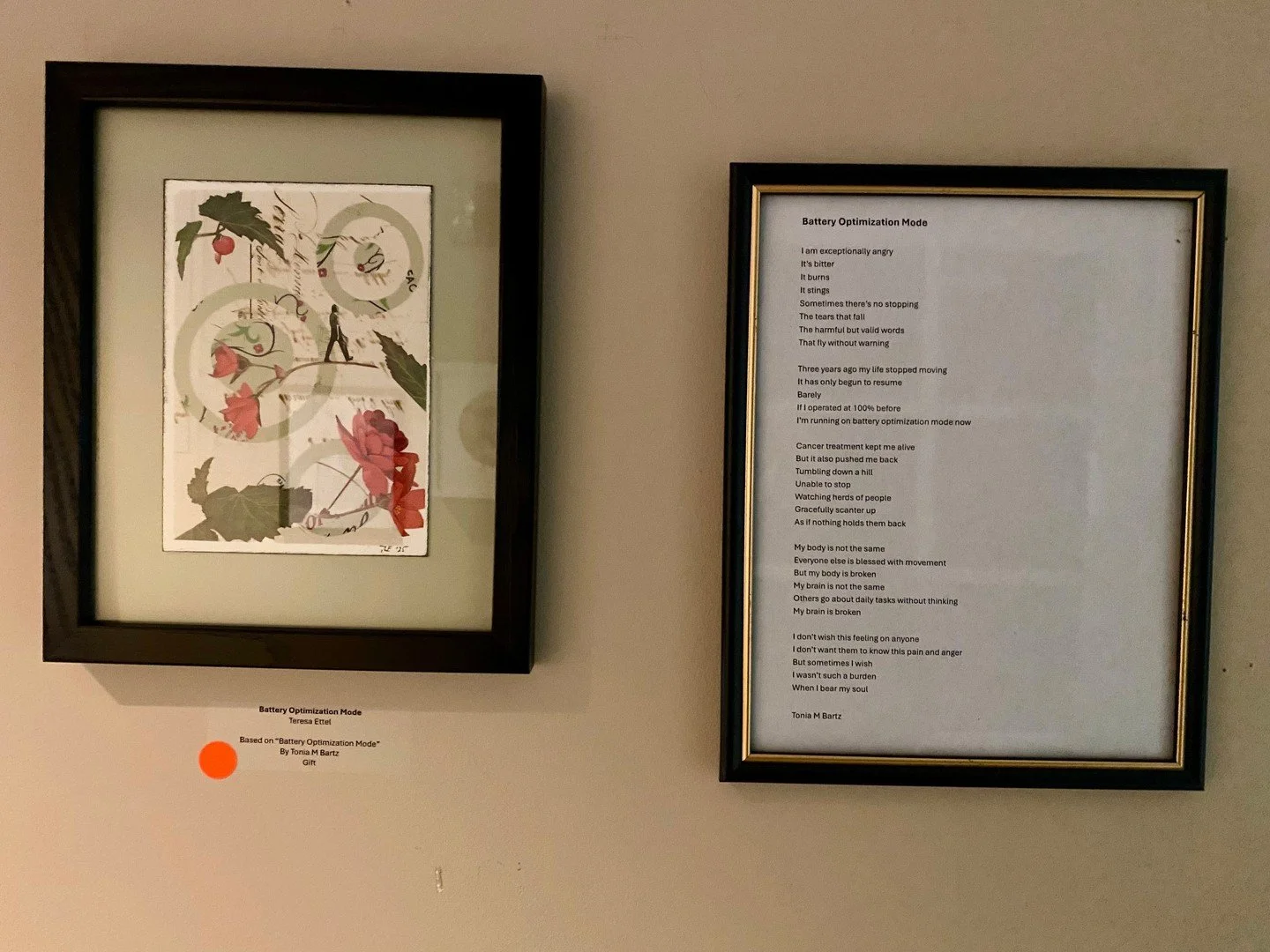 💐 My 2nd week of reset + reflection month contained a lovely bouquet of therapeutic activities. ⁠
⁠
🖼️ A poem I wrote during my cancer treatment recovery was selected by a collage artist to use as the basis for an art piece for a show sponsored by 