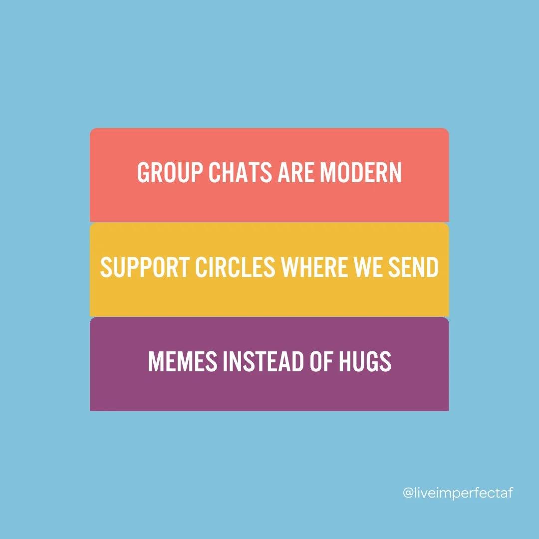 💬 &quot;Group chats are modern support circles where we send memes instead of hugs&quot;⁠
⁠
🤳 The most meaningful connections can sometimes be through a perfectly timed GIF or that meme that makes someone laugh when they really needed it. ⁠
⁠
💕 Th