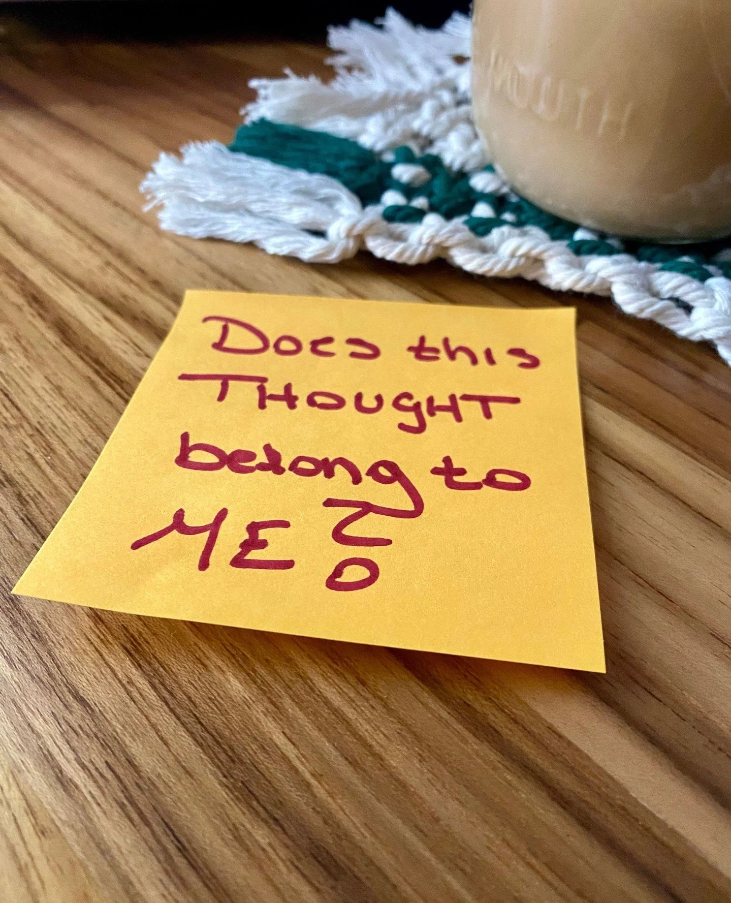 🦉 &quot;Does this thought belong to me?&quot;⁠
⁠
💭  A lot of information + thoughts hit our brains daily, but they don't all belong to us. Others' thoughts can be helpful - offering advice, information we need to make a decision, or joy + laughter 