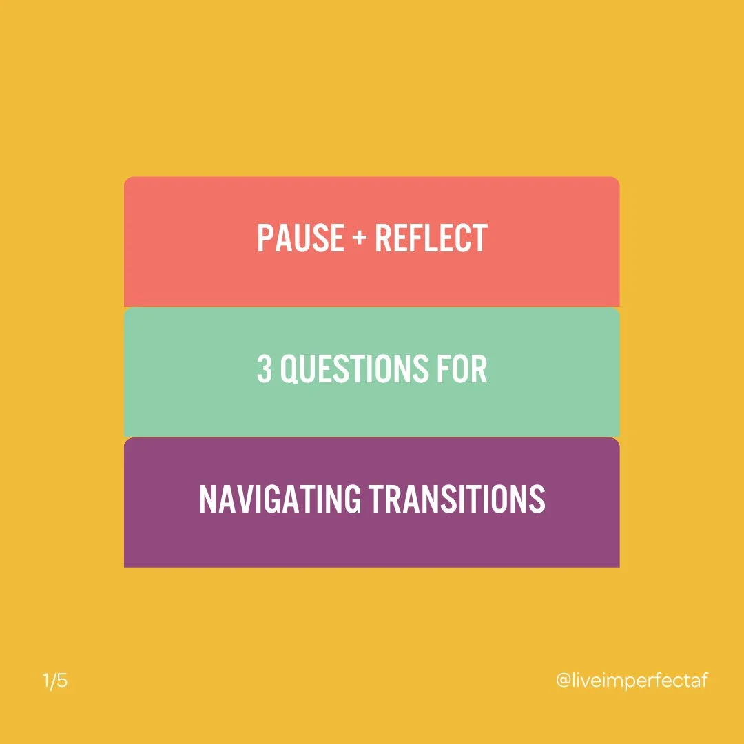 🌱 Three questions I'm sitting with as I navigate my own transitions.⁠
⁠
🌟 Swipe through + see which one speaks to you most right now.⁠
⁠
✨ No need to answer perfectly. No need to have it all figured out. Just sit with what comes up.⁠
⁠
📣 On Wednes