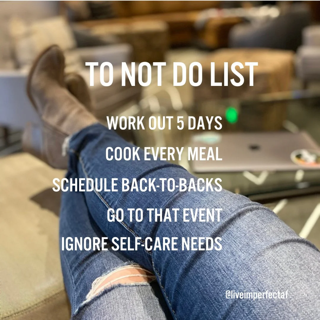 🎥 I want to take you BTS + share what I'm NOT doing this week, because sustainable wellness is as much about what you say no to as what you say yes to.⁠
⁠
I'm not:⁠
⁠
🚫 Working out 5 days like I &quot;should&quot;⁠
🚫 Cooking every meal I eat⁠
🚫 S