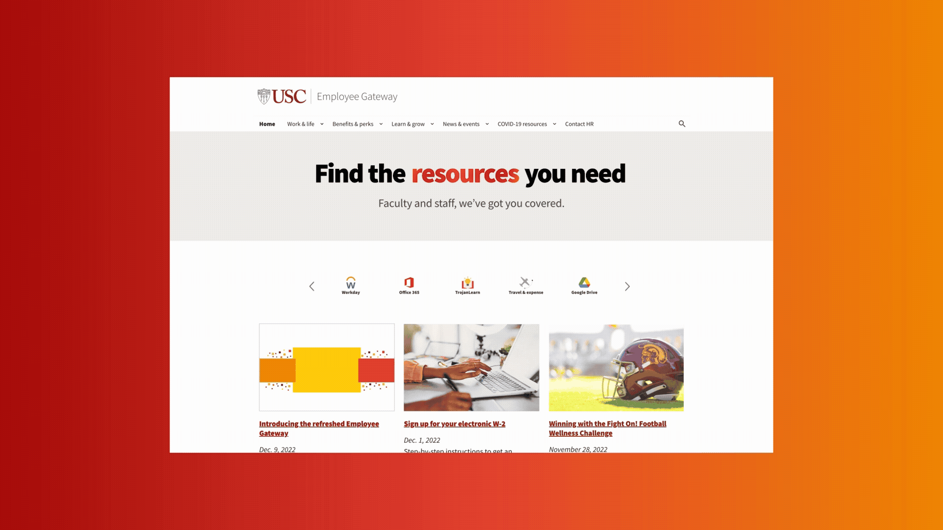 USC, Visual System & Website