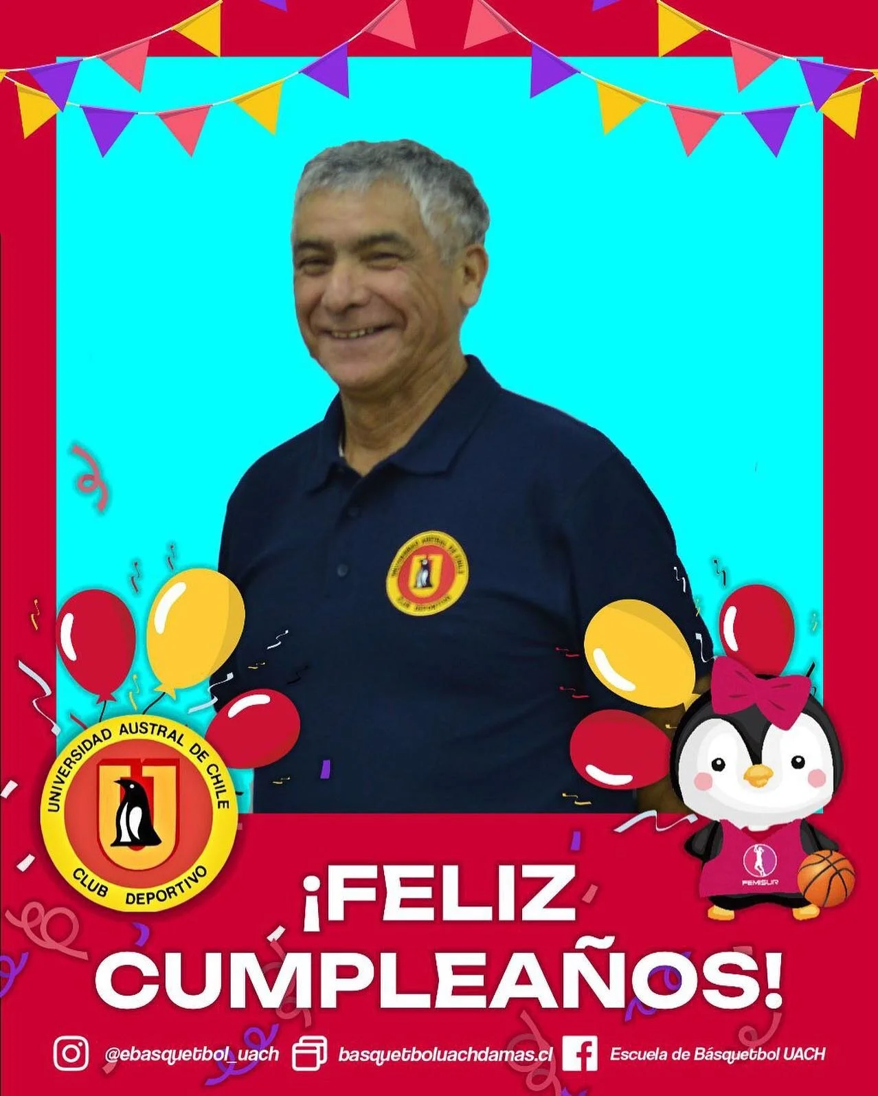 HOY TENEMOS EL MEJOR CUMPLEA&Ntilde;OS! 🎂🎉

La Escuela de B&aacute;squetbol UACh le desea un muy FELIZ CUMPLEA&Ntilde;OS!! a Nuestro querido Edgardo Bilbao, Entrenador, asistente, amigo, de todas nuestras Series

Que disfrutes y que recibas mucho A
