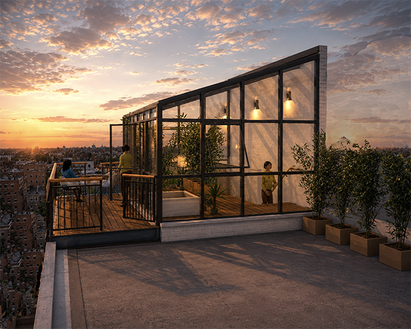 Greenhouse Rendering in Evening