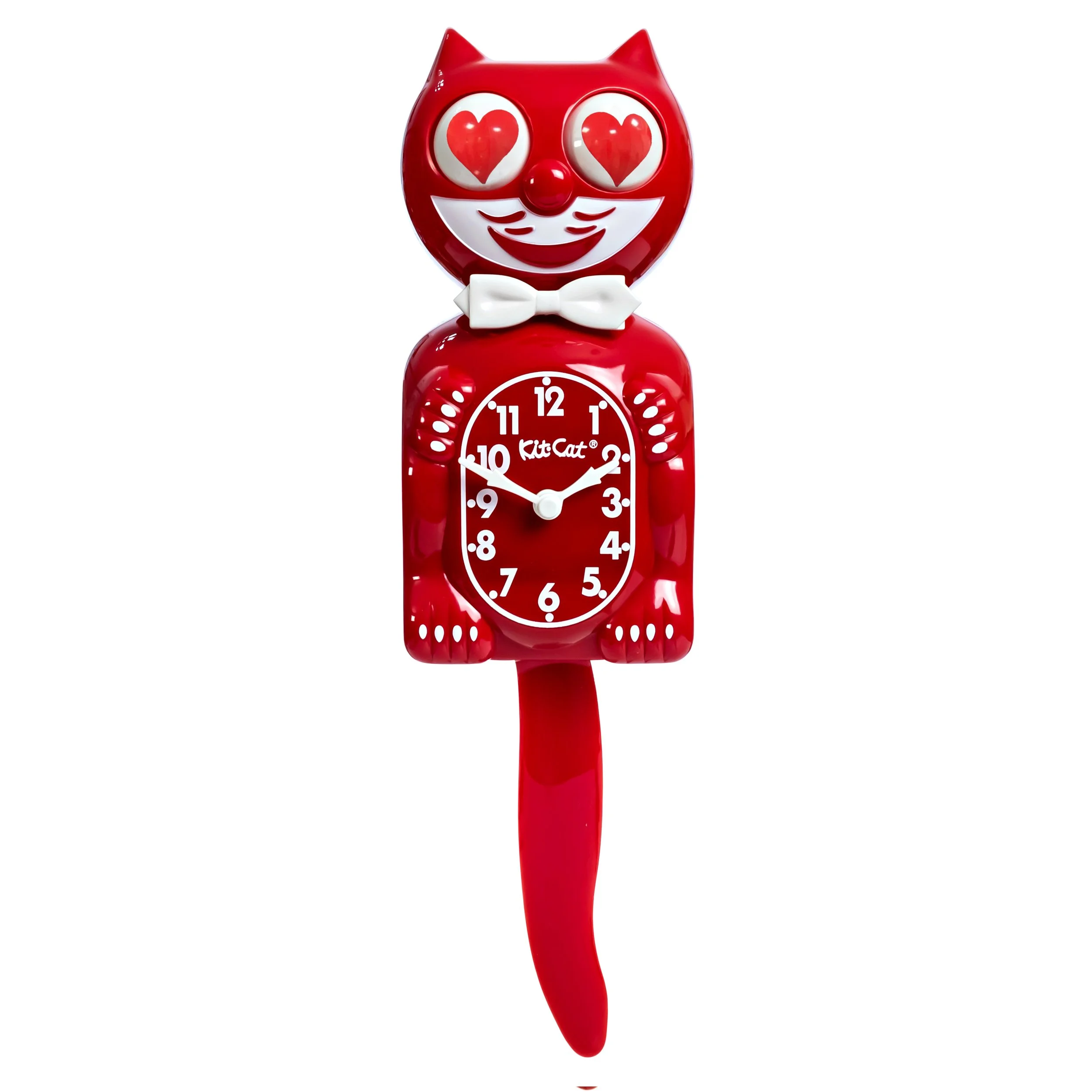Orologio Kit-Cat® rosso classico con occhi a forma di cuore