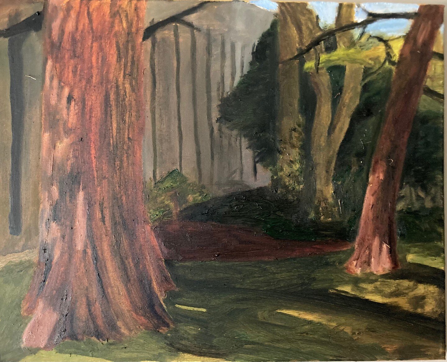 Here is a painting I did completely from obvservation en plein air. It's always nice to work from observation rather than a photograph as you get to understand the landscape better. A challenge was the lighting constantly changing. 
These past two mo