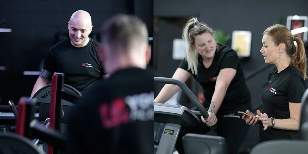 YOUR Academy learners practising on gym equipment during an in-person workshop