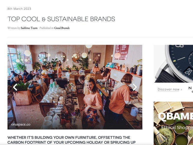 Sublime Magazine: Top Cool &amp; Sustainable Brands
