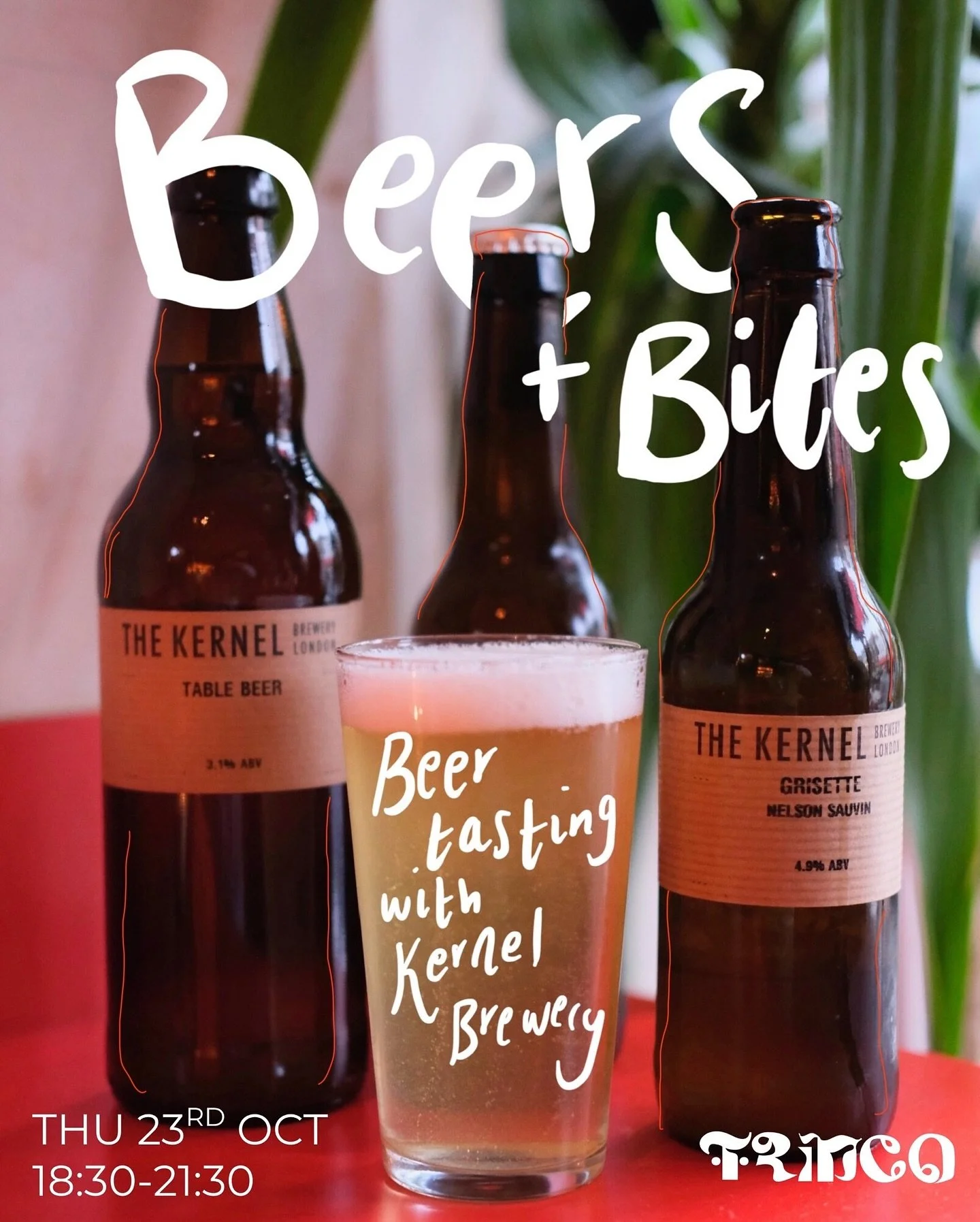 Join us for an evening of flavour, stories, and exploration on Wednesday 23rd October, 18:30&ndash;21:30, at Trinco Dulwich in collaboration with The Kernel Brewery 🍻

Guided by James from Kernel Beers, you&rsquo;ll sample six beers across a range o