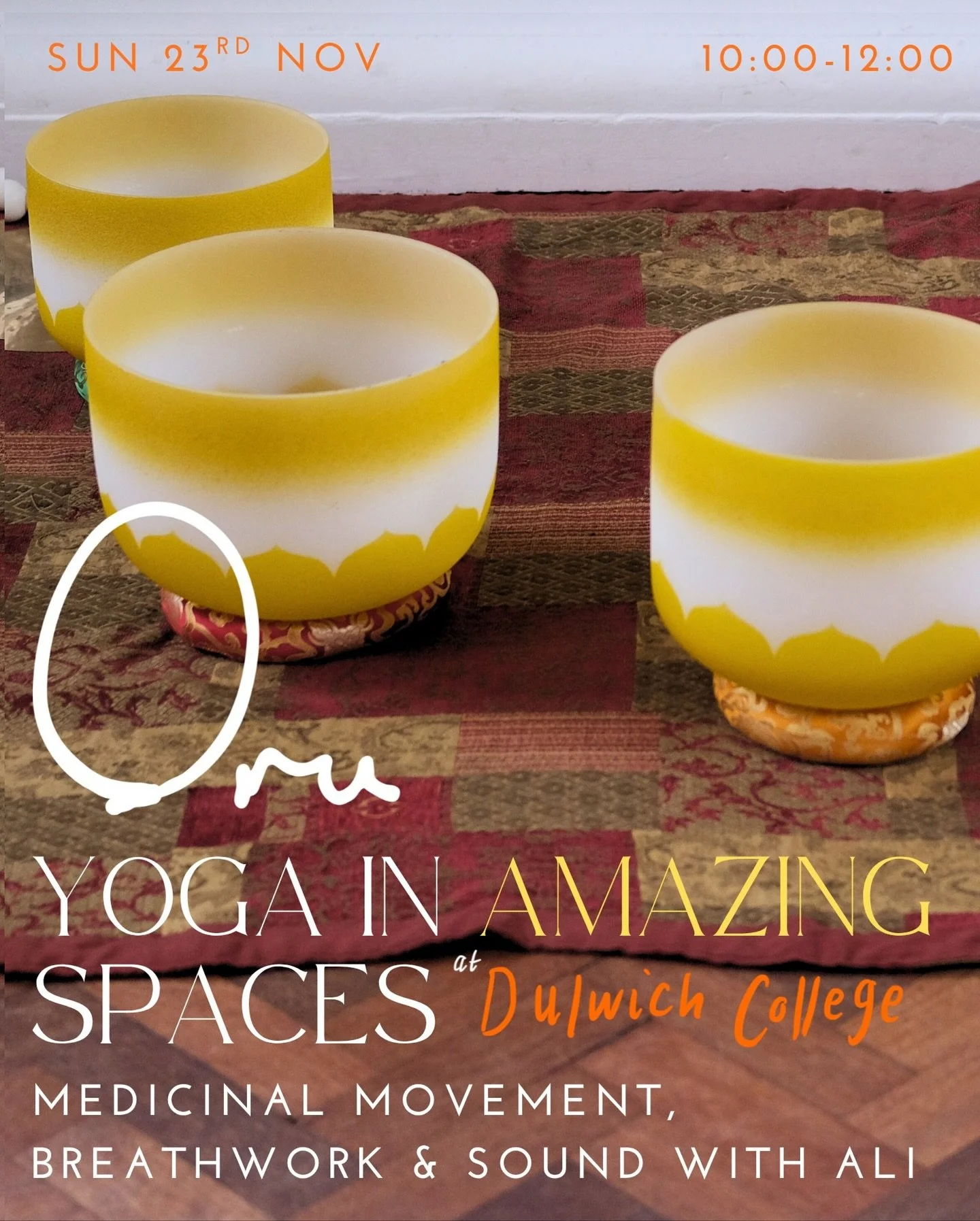 Yoga in Amazing Spaces at Dulwich College 🌿✨
Join Ali on the 23rd of November for the 2nd event at Dulwich College, Medicinal Movement, Breathwork & Sound 💫
Fancy yoga surrounded by stunning architecture that is steeped in history? Join us an