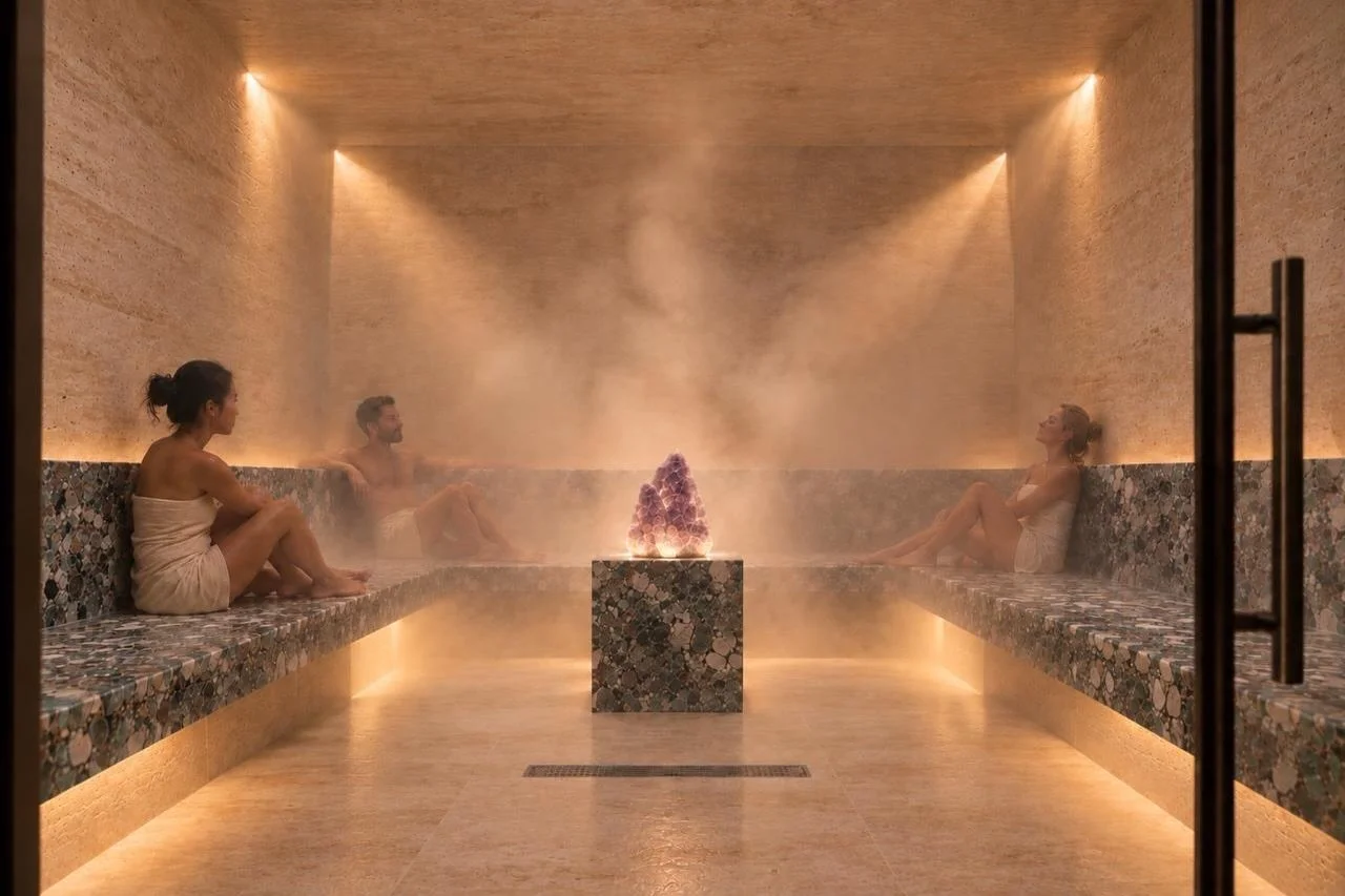 SUTTON SPA steam room digital render!

There&rsquo;ll be an opportunity to become a founding member of this spa soon.

One of the elements of this spa will be a steam room large enough for 14 individuals.

We were desperate to avoid sitting in the co