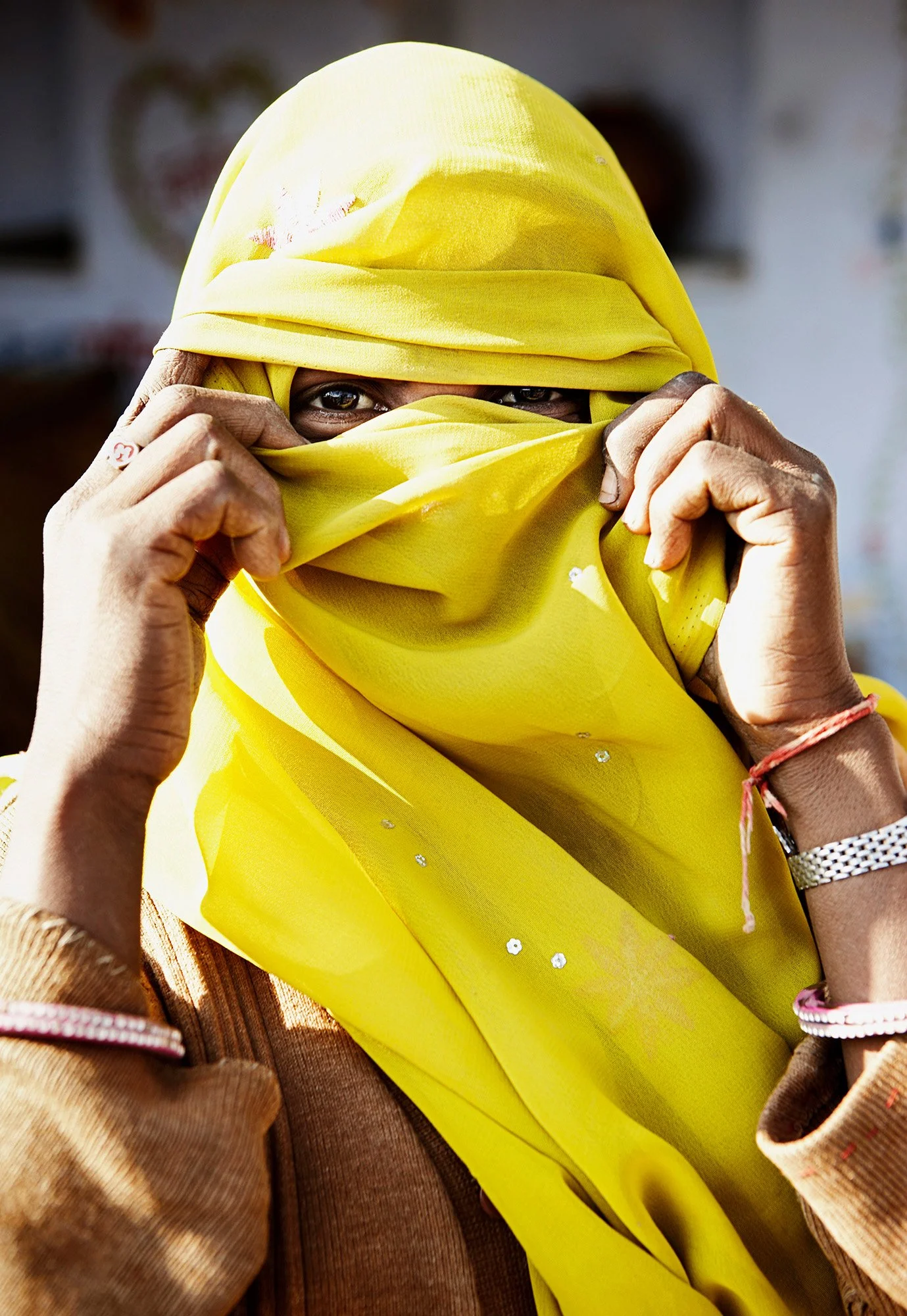 WOMAN IN YELLOW SCARF Rajasthan, India 2010