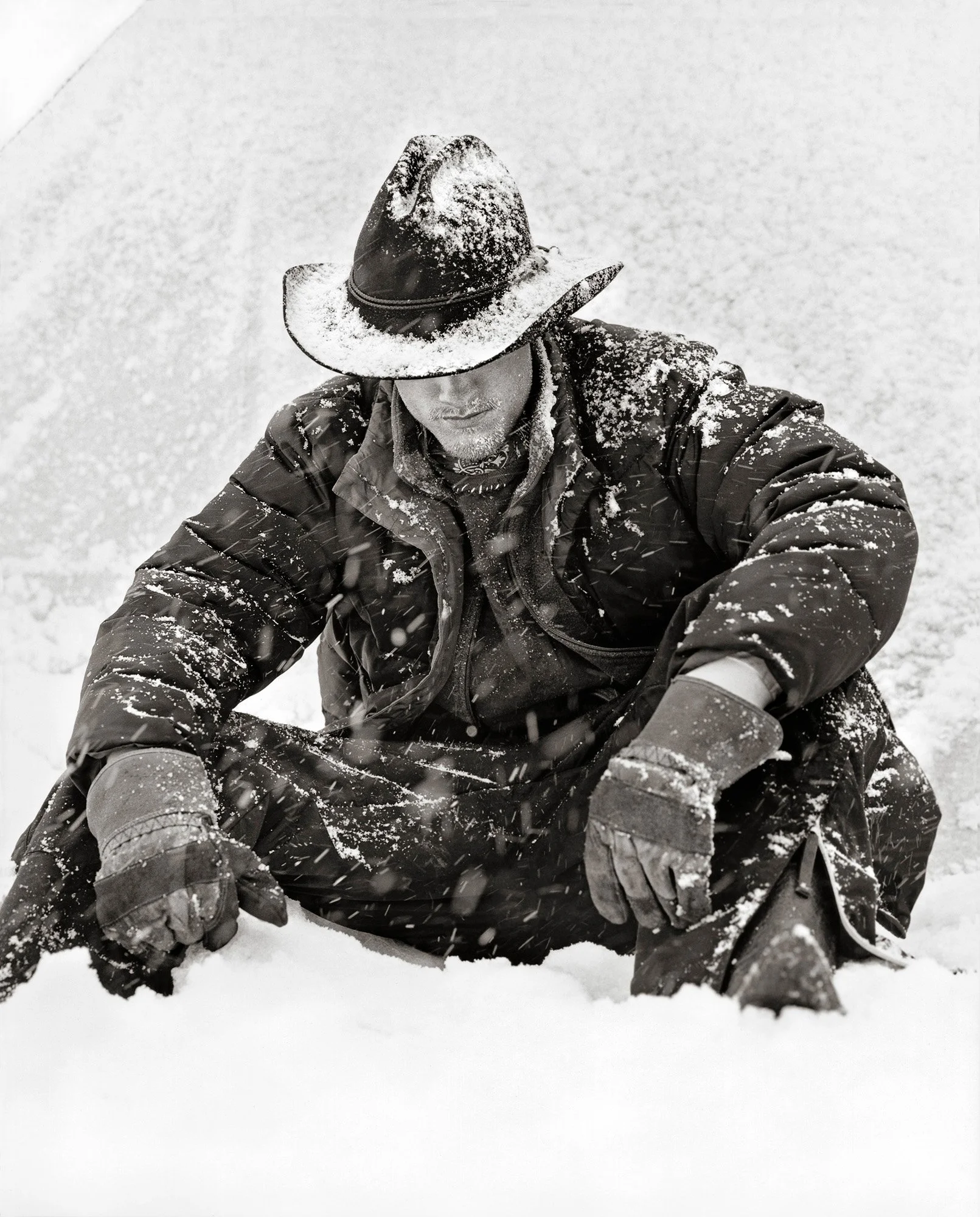 KEVIN SITTING IN THE SNOW Montana 1999