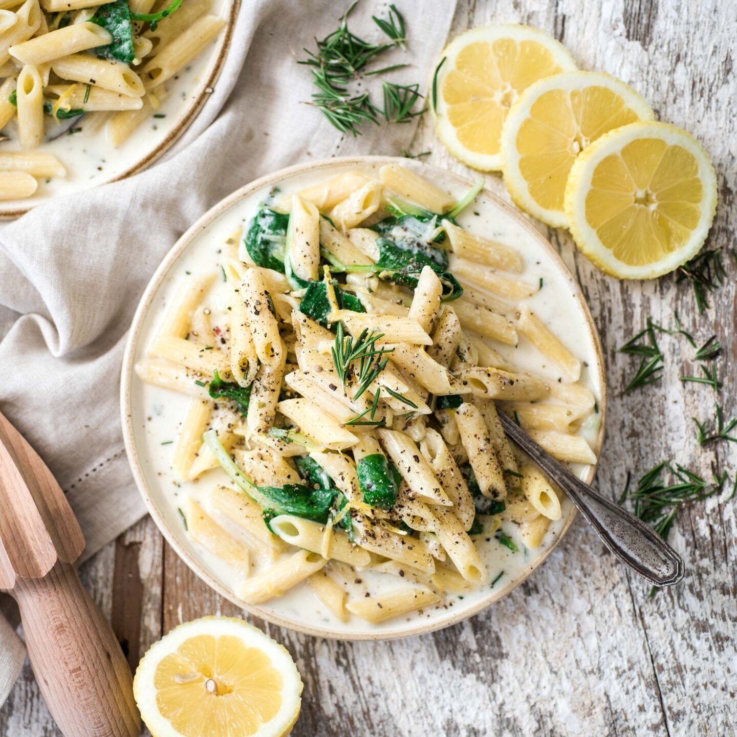 Truth bomb right here. I made this creation for my portfolio back in the day and let's just say, some dishes look better in photos than they taste - and this lemon pasta penne with basil and rosemary is no exception! A worthy addition to the portfoli