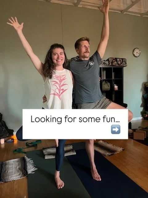 Come with a romantic partner, friend or even by yourself (we will pair you up).

Enjoy some simple partner yoga poses and massage. No experience necessary. Link in bio - gatherings - to sign up.