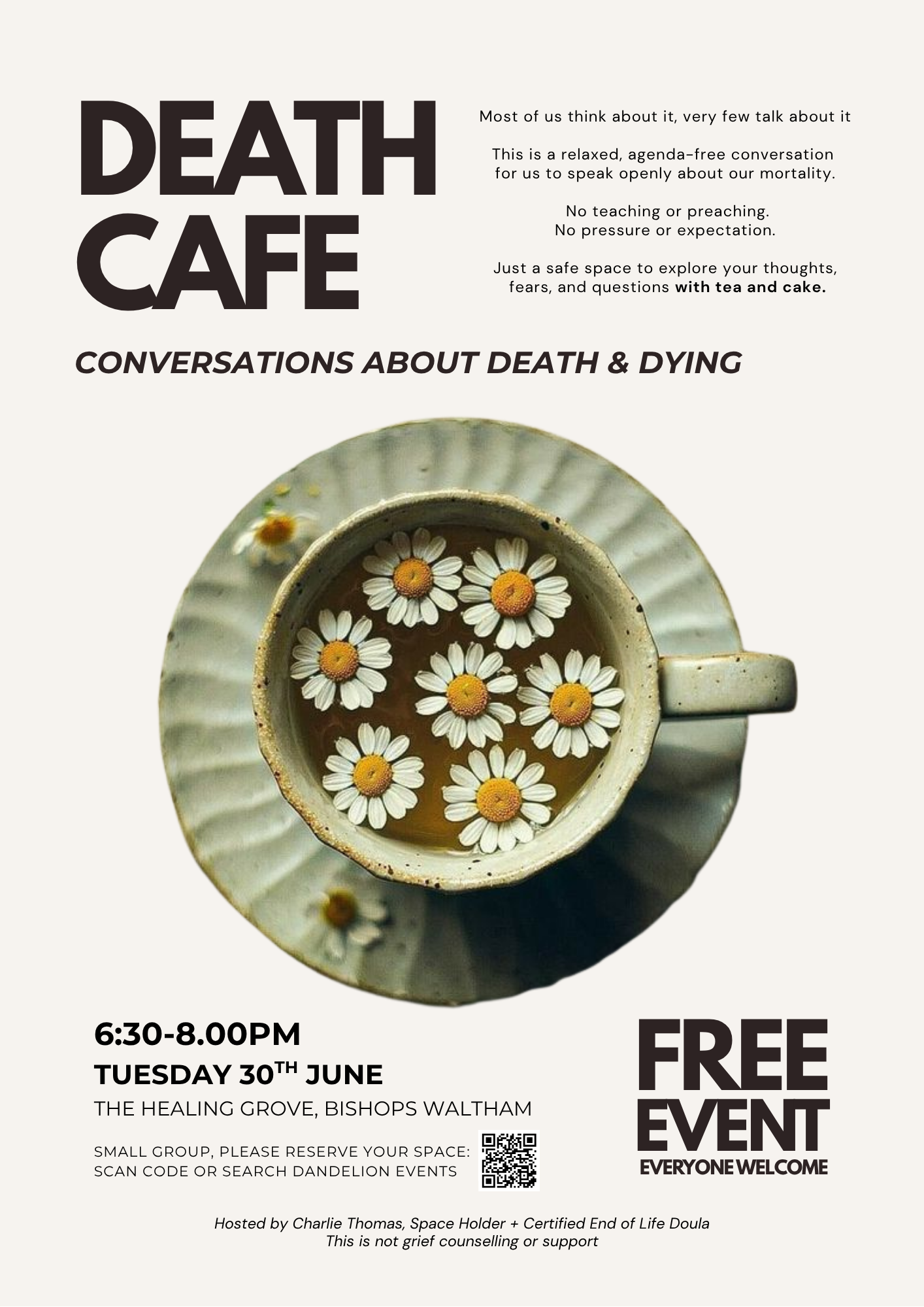 Death Cafe; Conversations about Death &amp; Dying 