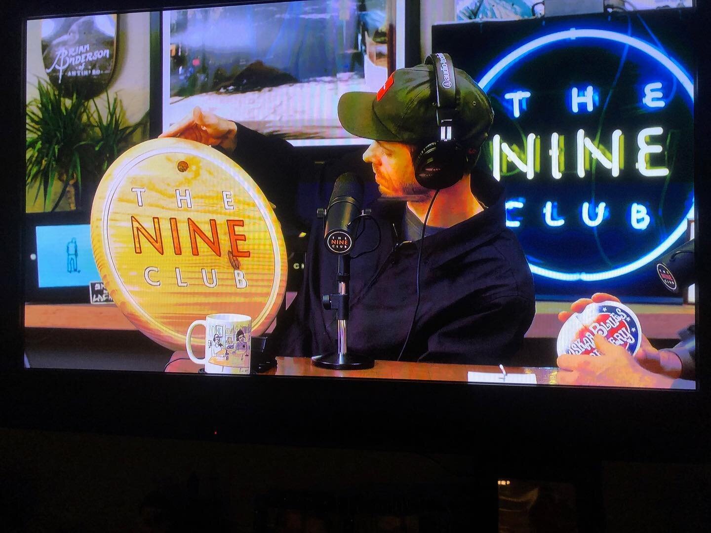 Check out @thenineclub and you might catch a glimpse of it hanging up in the background. @twincammike1 #skateboarding #podcastshow #shareyourcreativity #cmastdesigns