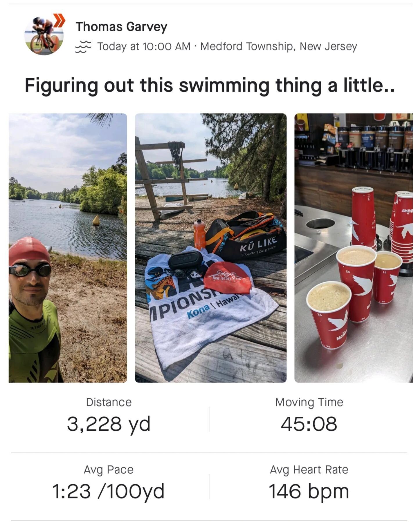 That #Swimtervention is starting to pay off just in time. Next scheduled stop is the #NJStateTri then off to my IM pro debut at #IMMaine703. Still need to pick up the swim pace a bit before then, but trending in the right direction!
..
..
#IronmanTra