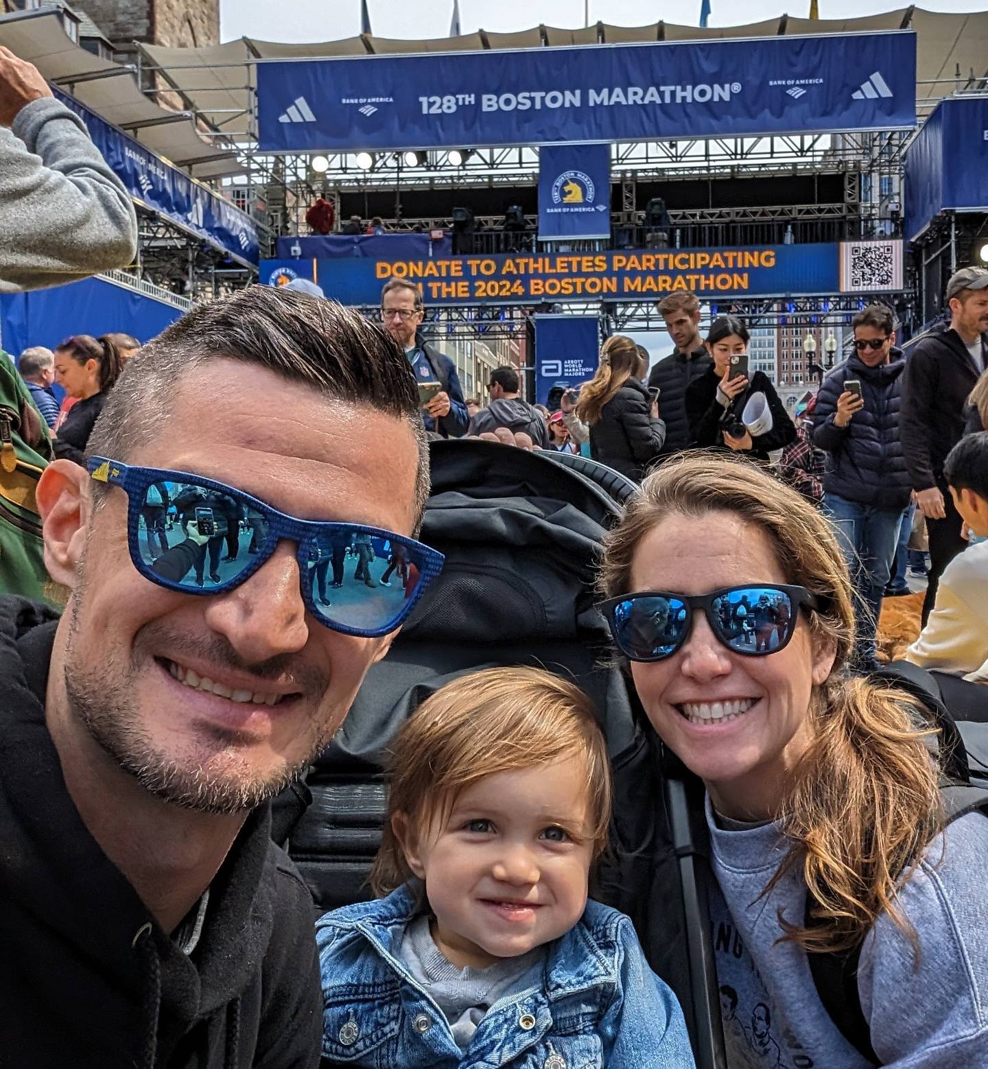 Back again! Finally got a good one at the @bostonmarathon finish line. 20th one was the charm. #Cheeeese
.. 
Ready for a fun day tomorrow. Not racing this one, hence the no taper. So instead I'm trying to set a PR for most selfies taken along the cou