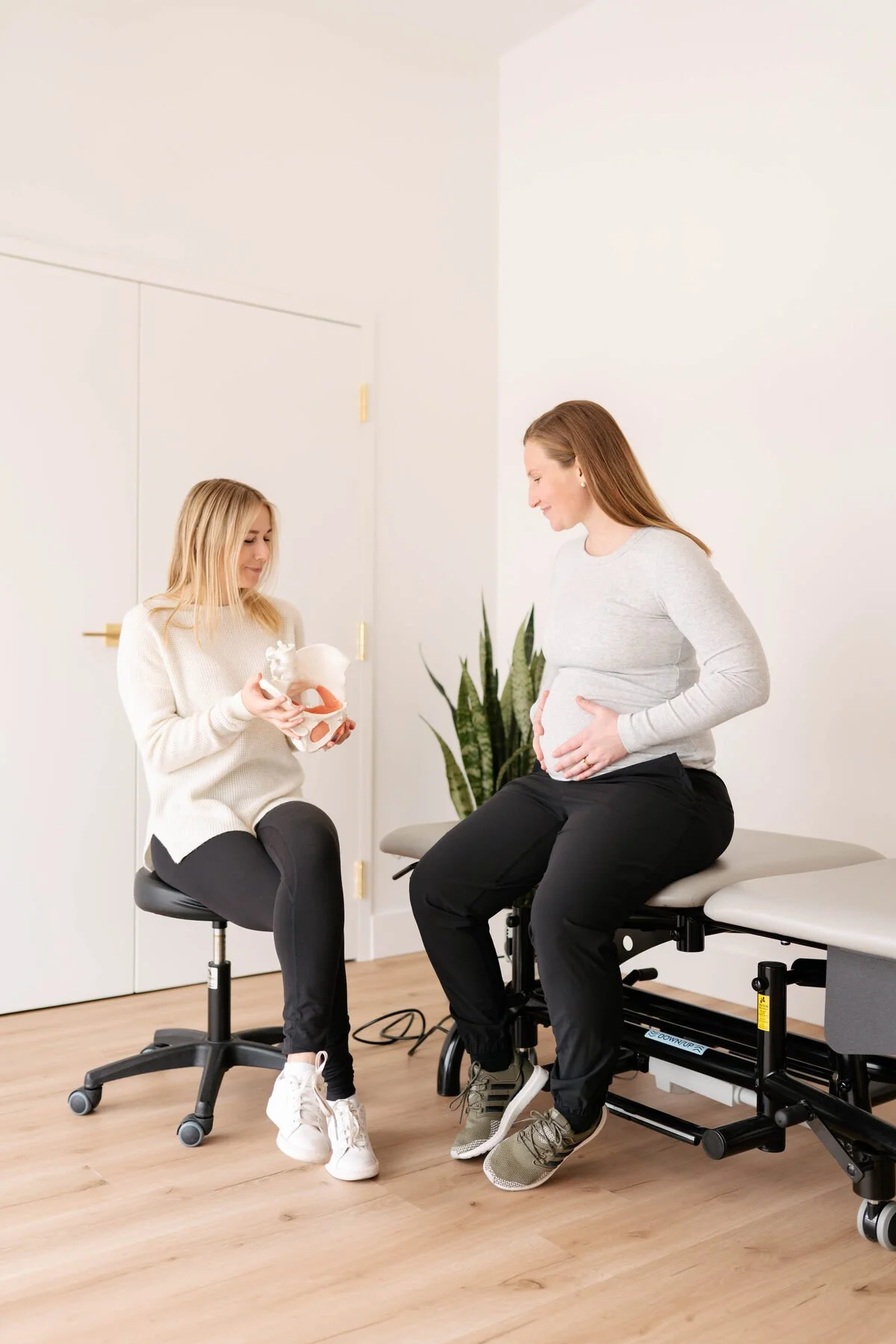 pelvic floor physiotherapist talking to patient in stoney creek