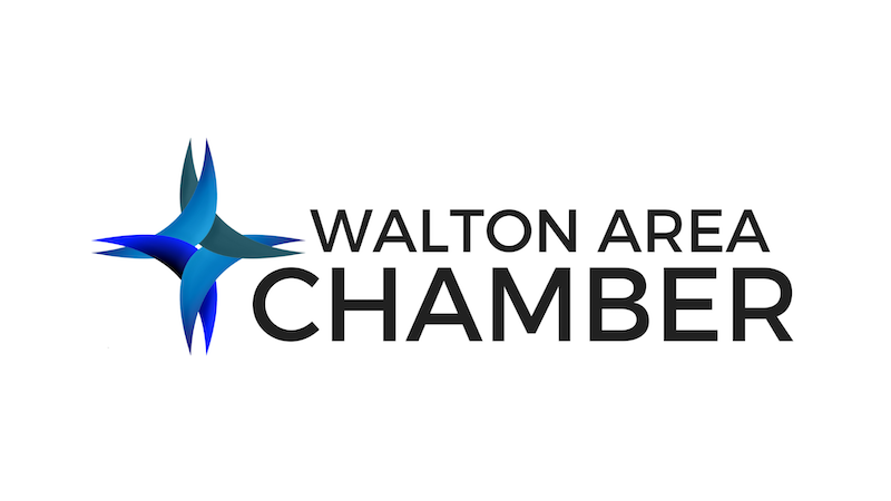  The Walton Area Chamber of Commerce works to develop and publicize business opportunities in the community, as well as work towards the&nbsp;betterment of local schools and other community institutions. The Walton Area Chamber of Commerce offers edu