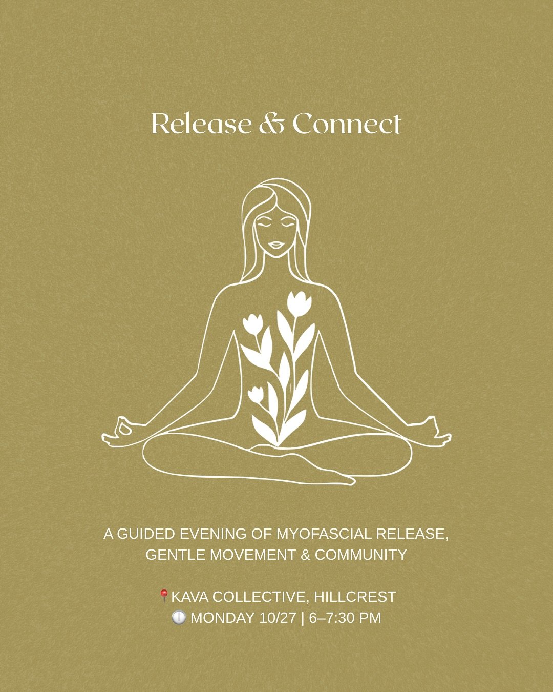 ✨ Release &amp; Connect: A Gentle Myofascial Workshop ✨

Feeling tight? Stressed? Longing for connection? Join me for an evening dedicated to releasing tension in the body and connecting with yourself and others.

We&rsquo;ll start with a short refle