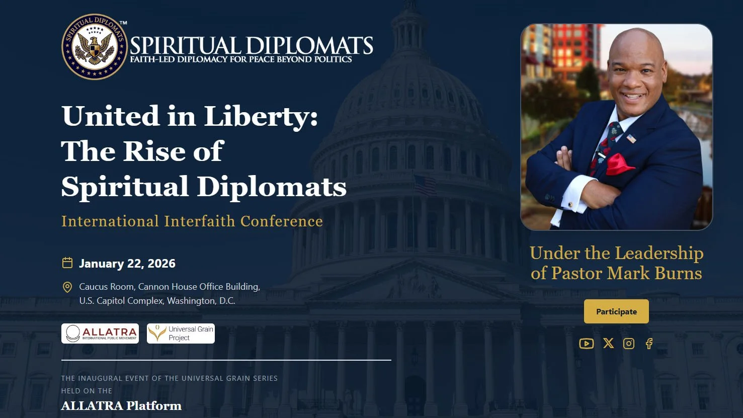 Pastor Mark Burns brings together global faith leaders at US Capitol complex for international interfaith conference on religious freedom