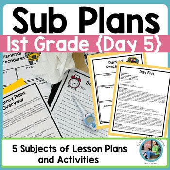 Sub Plans for 1st Grade Emergency Sub Plans Substitute Plans Day Five 1.jpg