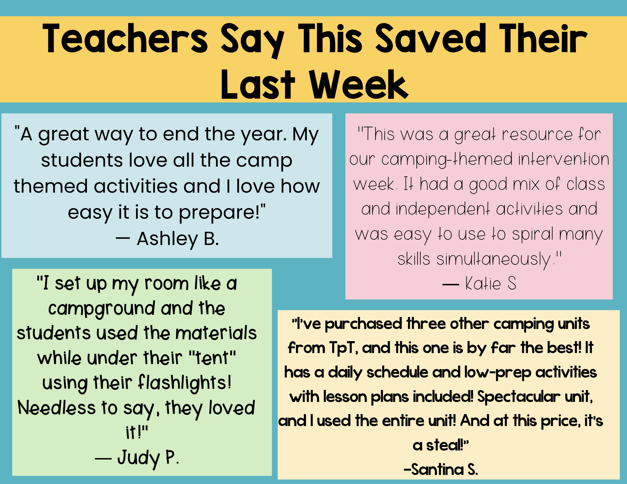 End-of-year activities for 1st and 2nd grade with a camping theme, perfect for the last week of school activities. A full week of reading, math, writing, and science—so you don’t have to plan it.