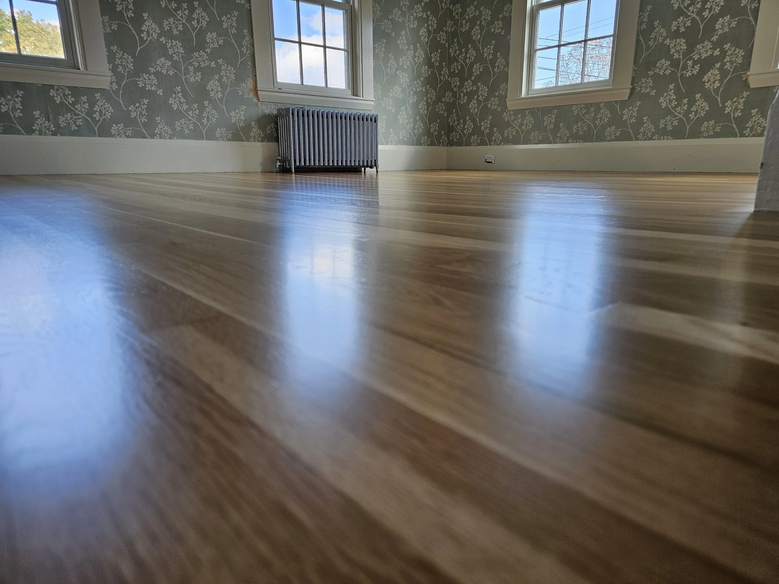 Sand and refinish oak flooring, Yarmouth 2025
