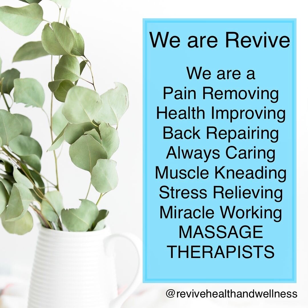 Hi there, in case we haven&rsquo;t been introduced yet. We thought we would let you be know what were all about. To put it simply&hellip; YOU !

To book visit  https://www.revivehealthandwellness.net 
or call 780-737-3773