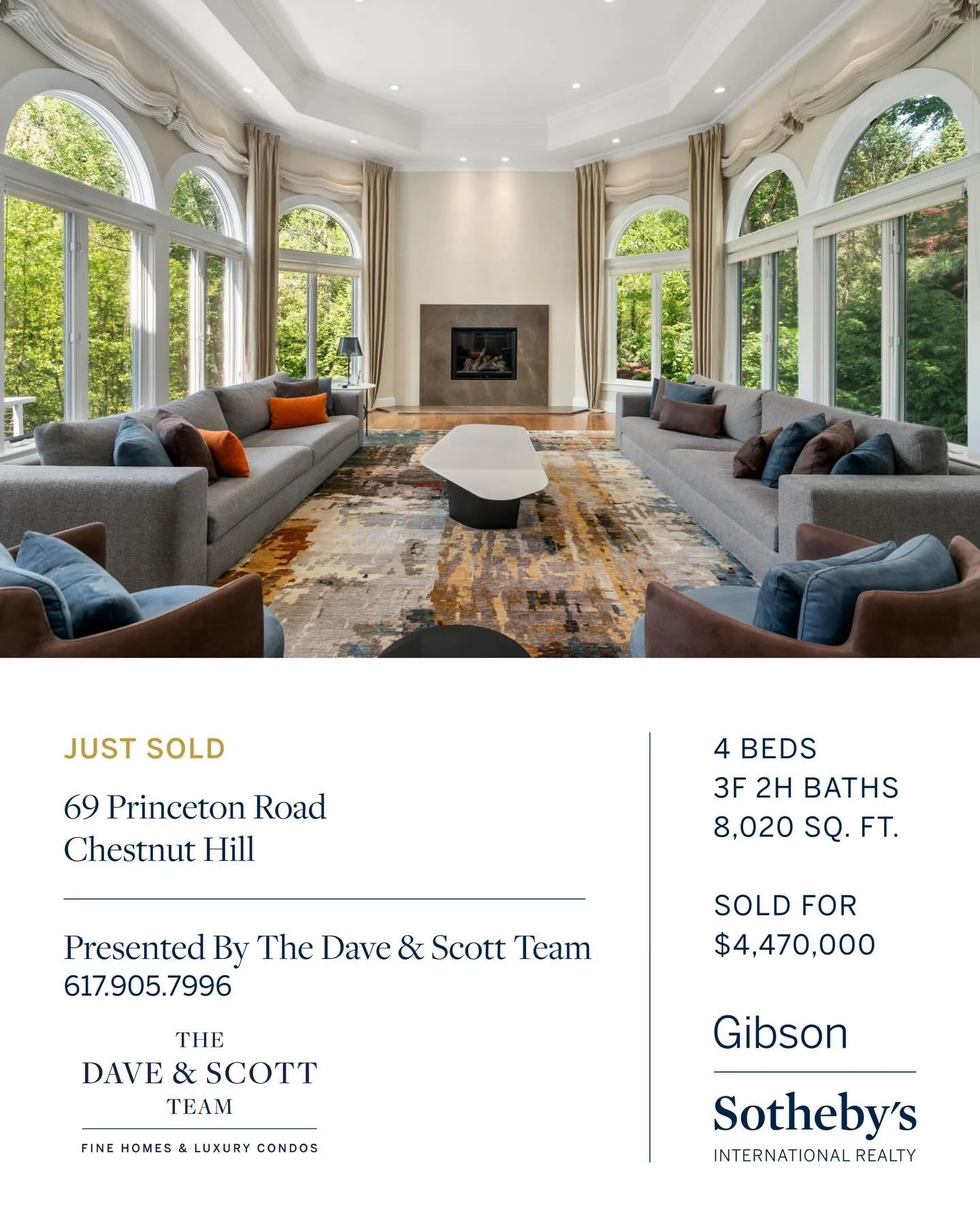 Congratulations to our seller in Chestnut Hill!  Thank you for your trust and good luck with the move overseas!