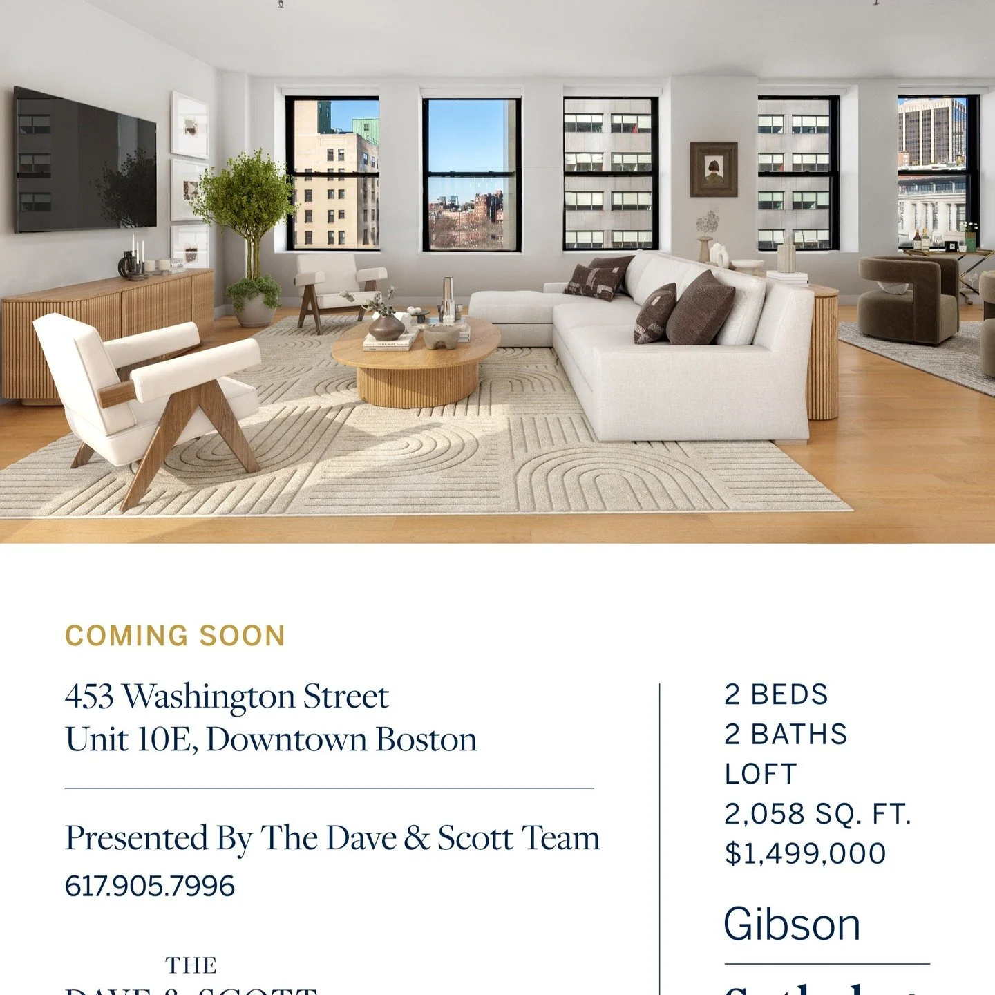 Coming Soon!

Stunning loft-style residence on the 10th floor of the historic Dexter-Ditson building, offering over 2,000 SF and sweeping views of Boston Common. With 20 brand-new windows and three exposures, this open, sun-drenched oasis is ideal fo