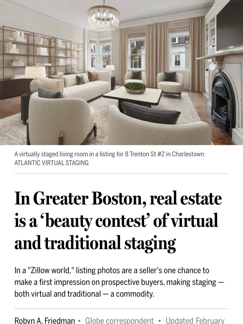Our company, Atlantic Virtual Staging, was featured in today&rsquo;s Boston Globe!

&hellip;Dave Costello, an agent at Gibson Sotheby&rsquo;s International Realty in Boston, is co-owner of Atlantic Virtual Staging in Newton. The advantage of virtual 