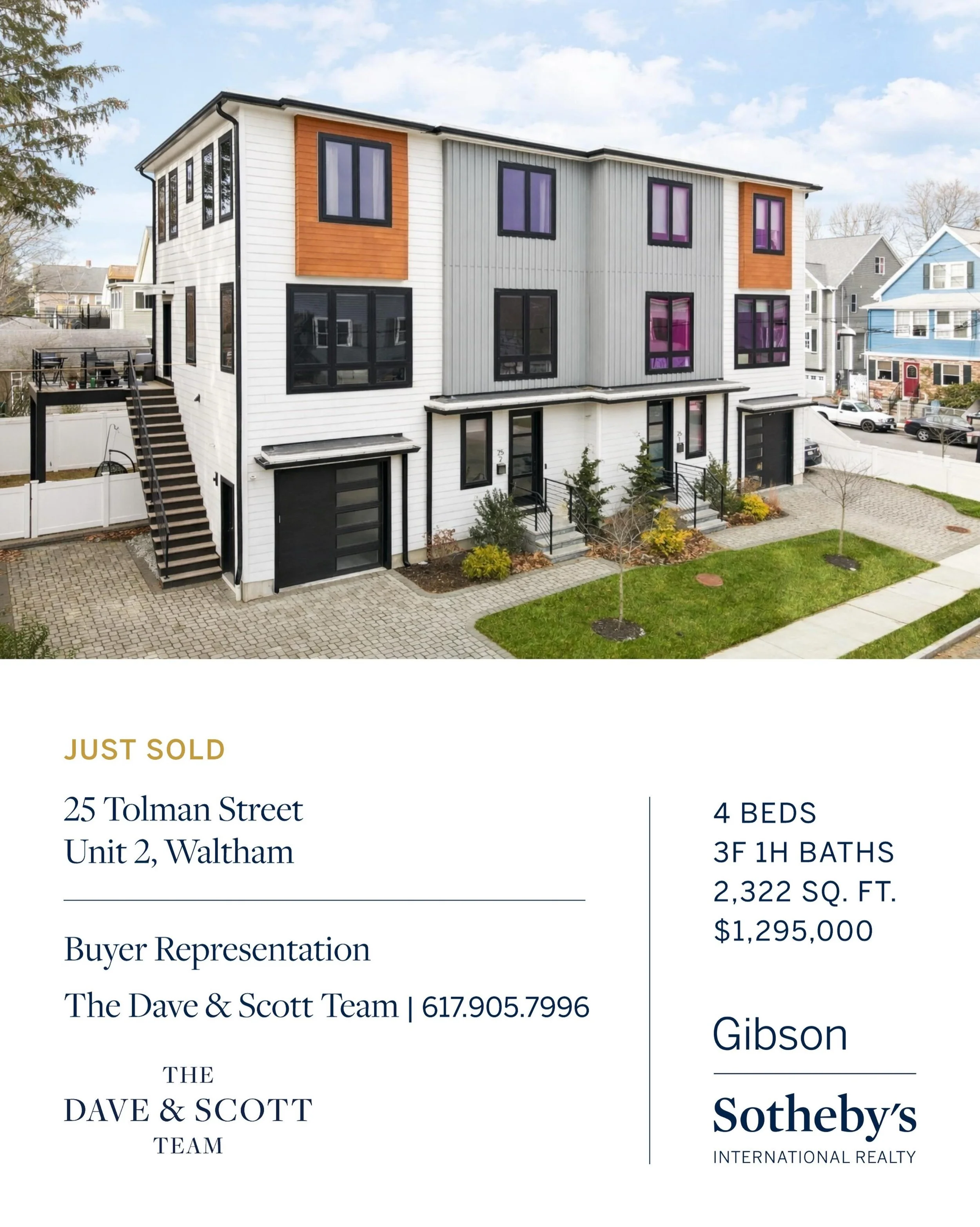 Congratulations to our friends and clients on their new townhome in Waltham!