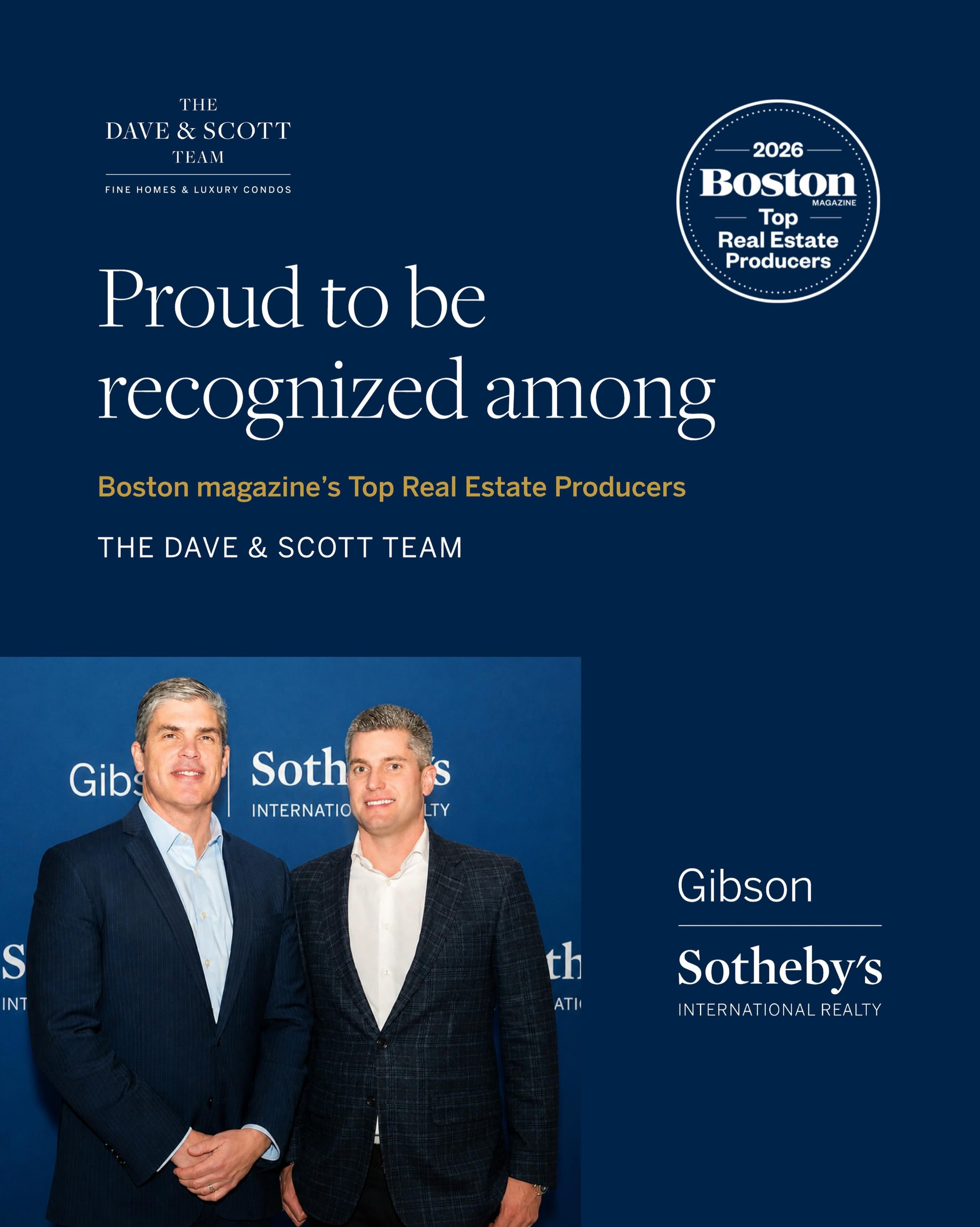 We are pleased to be named Top Producers by Boston Magazine for 2025! Thank you to all of our wonderful clients for their confidence &amp; trust this past year.